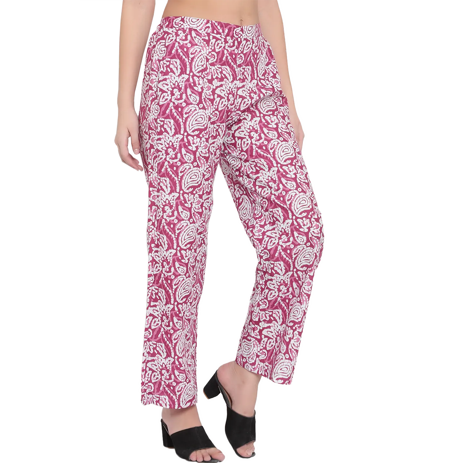 Pink Hand Block Print Trousers