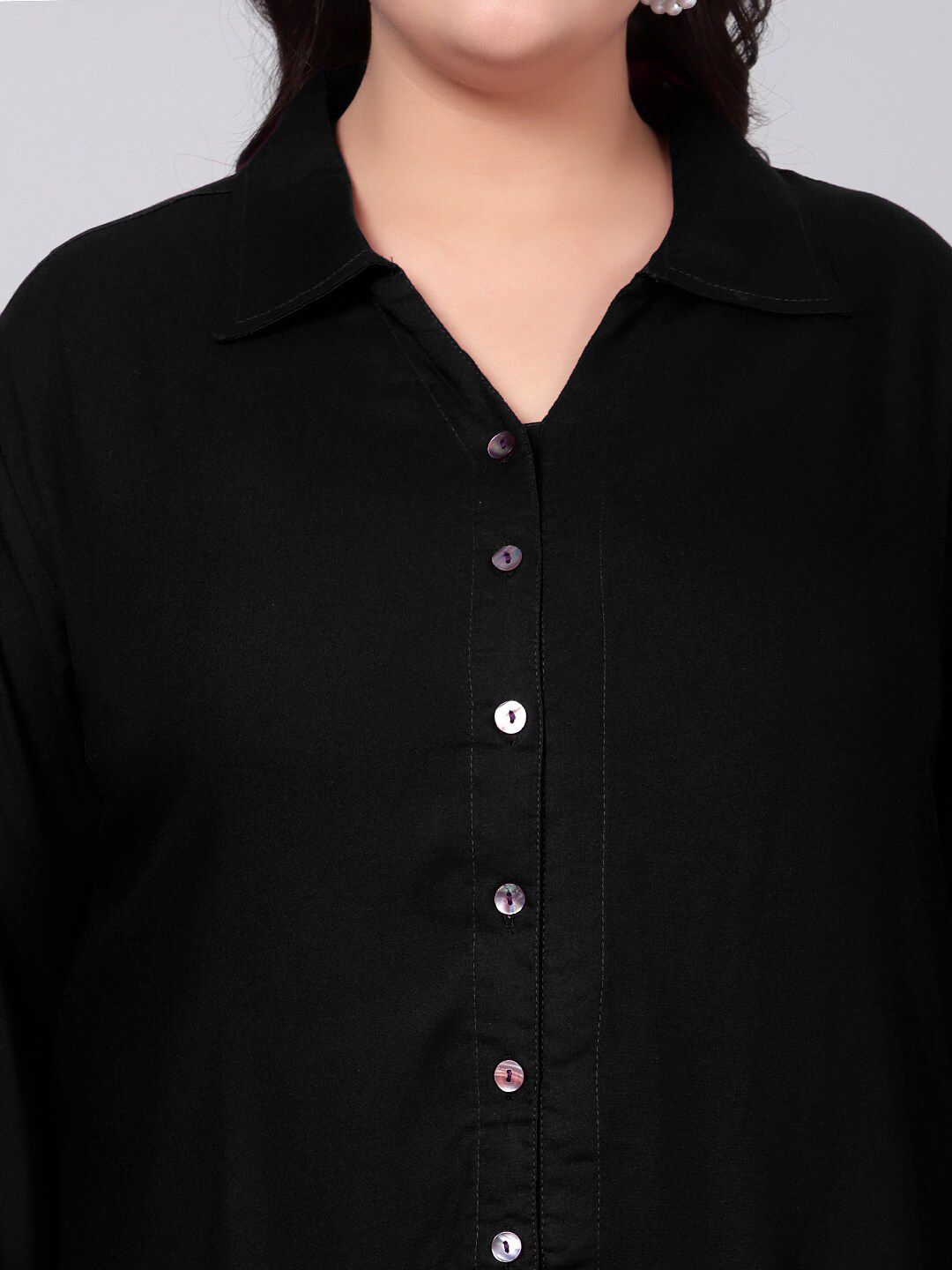 Black Solid Plus Size Co-Ord Set — view 2