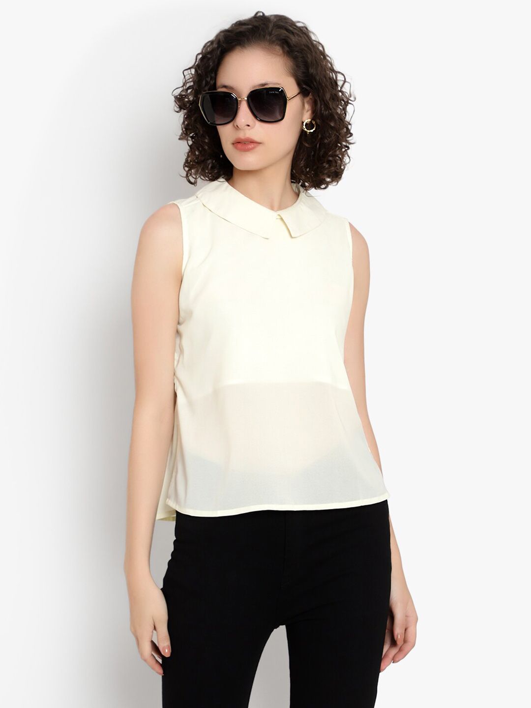 Off-White Georgette Top — view 7