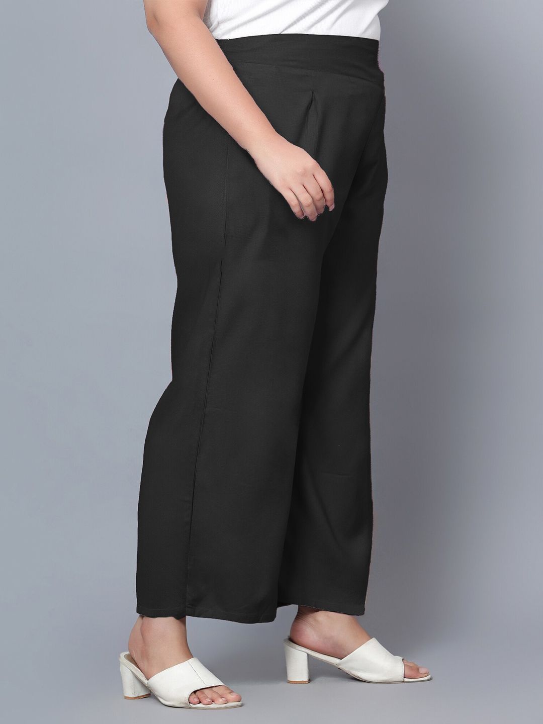Black Plus Size Trousers — view 2