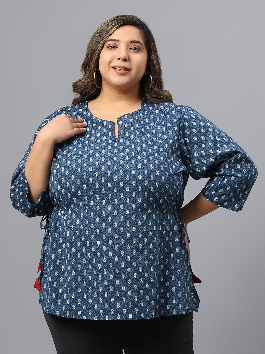Blue Indigo Hand Block Tunic — view 1