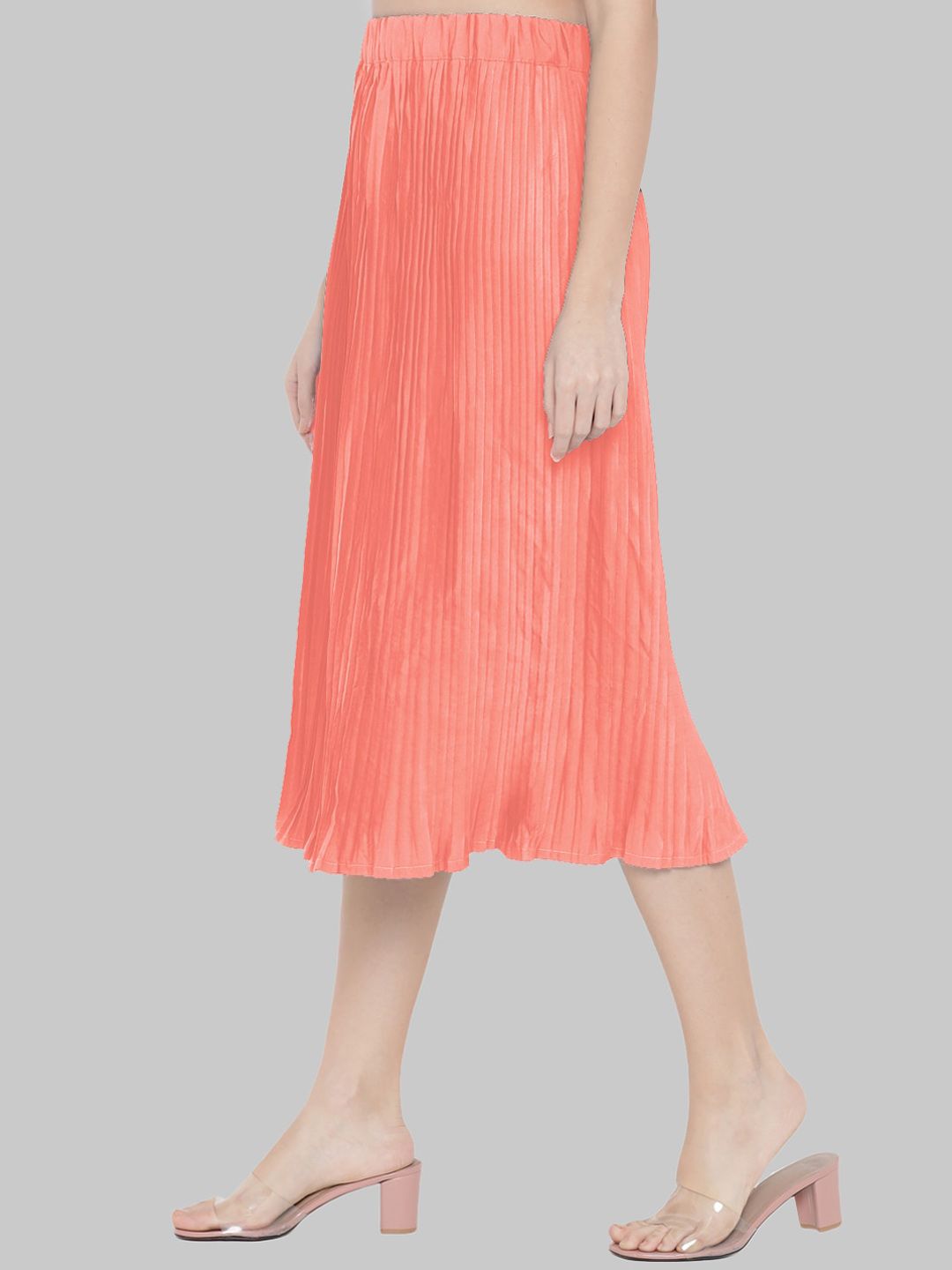 Peach Accordion Pleat Skirt — view 10