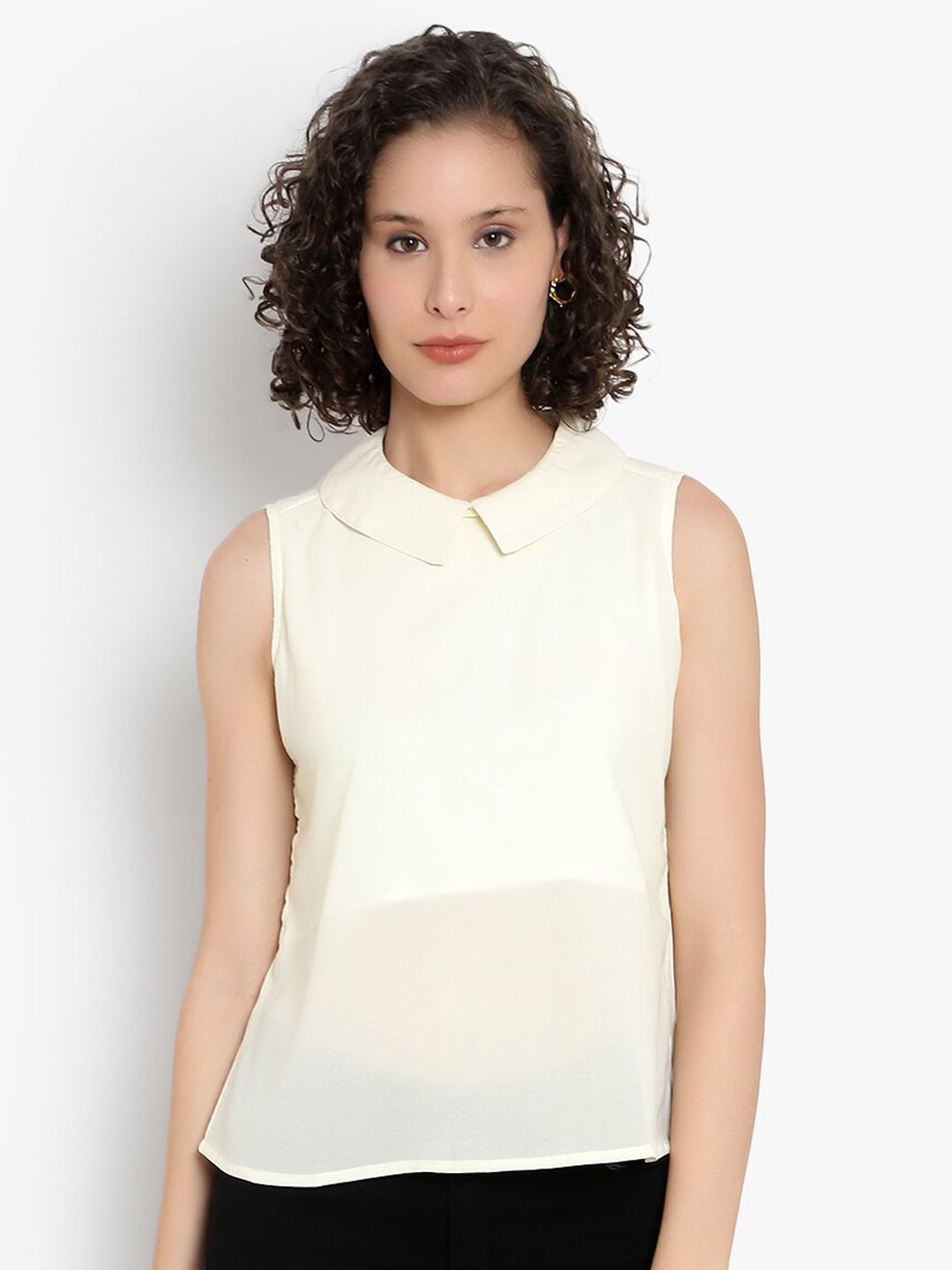 Off-White Georgette Top — view 1