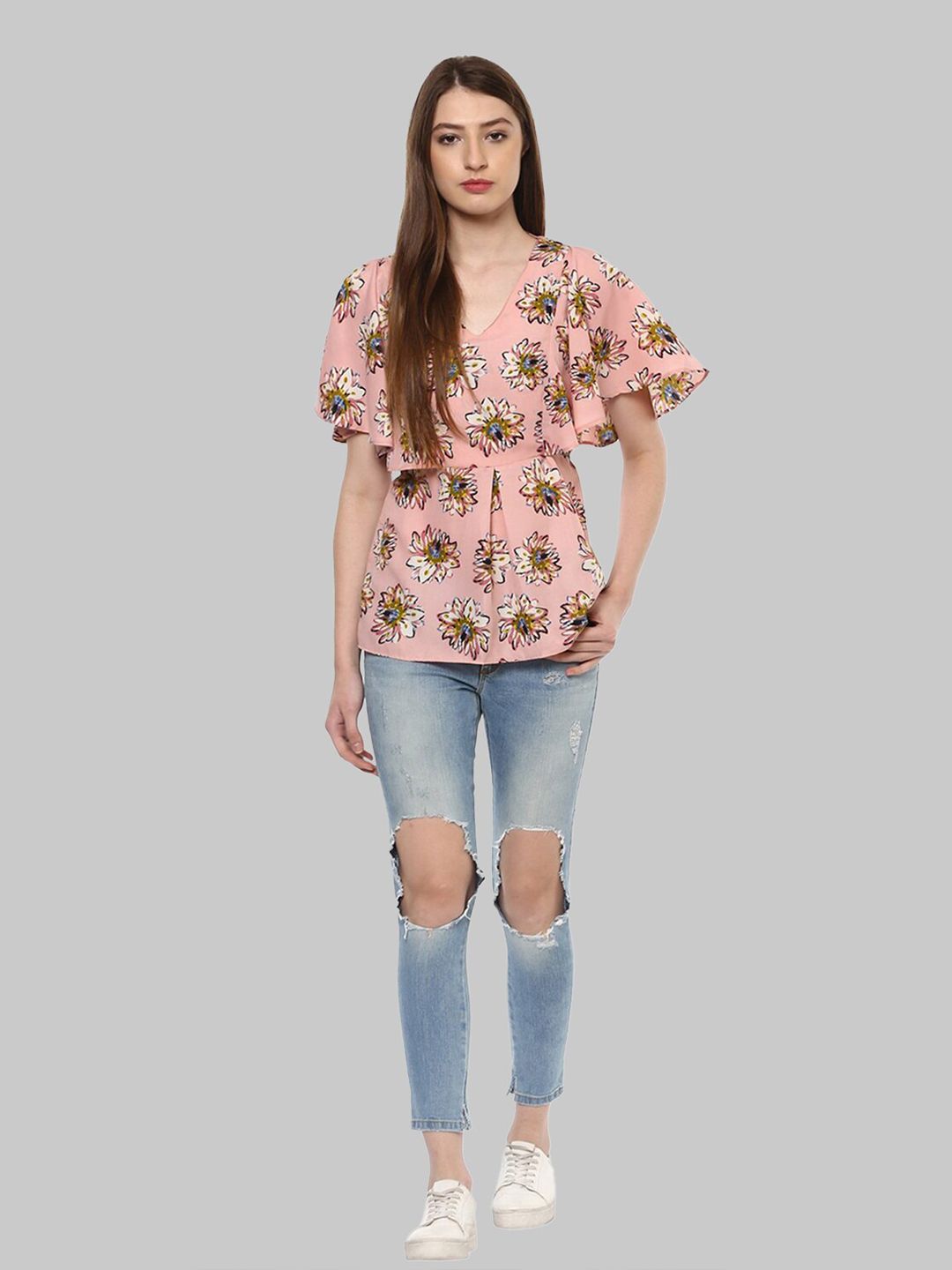 Pink Floral Print Top — view 10