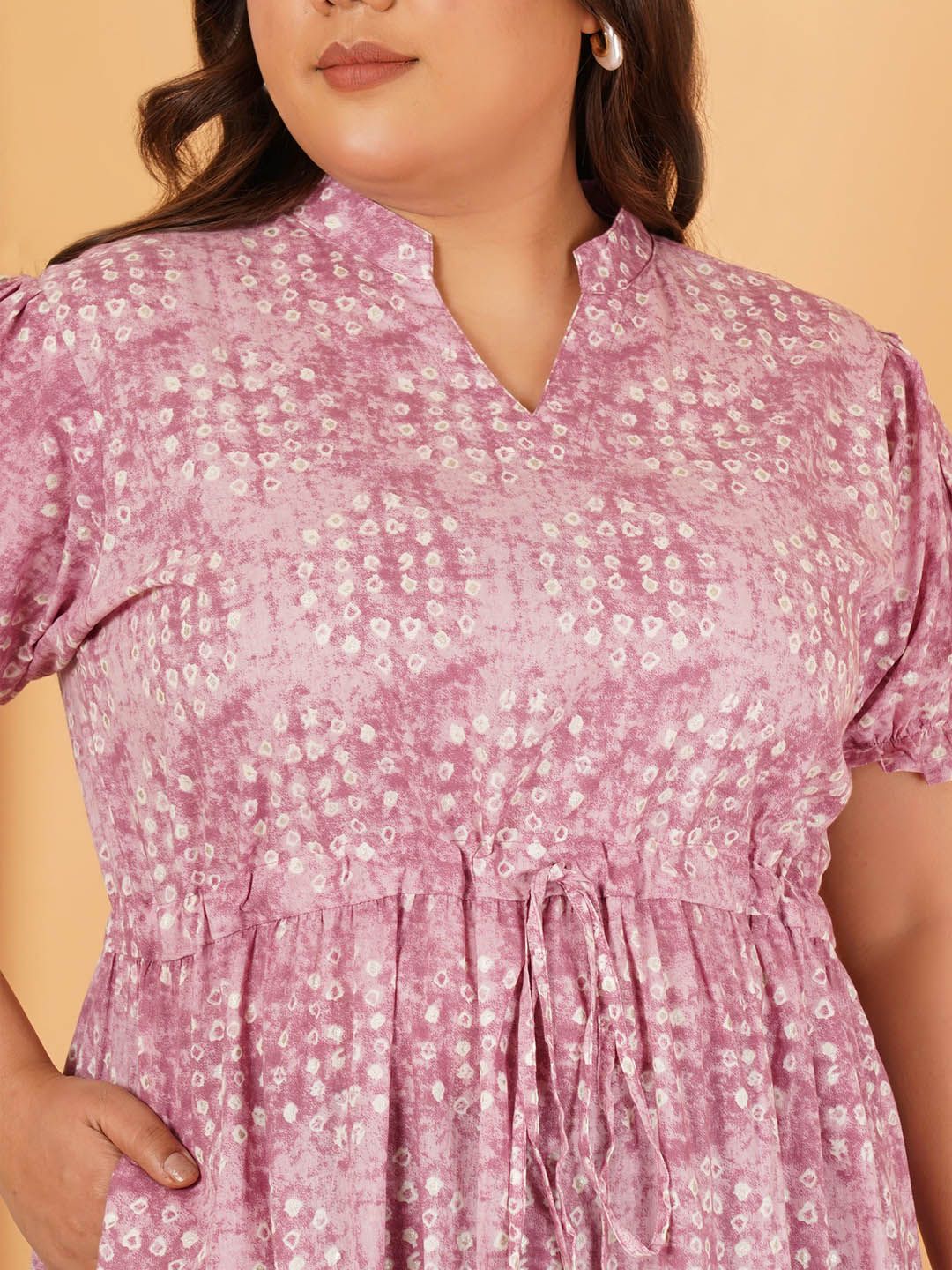 Pink Tiered Plus Size Dress — view 3