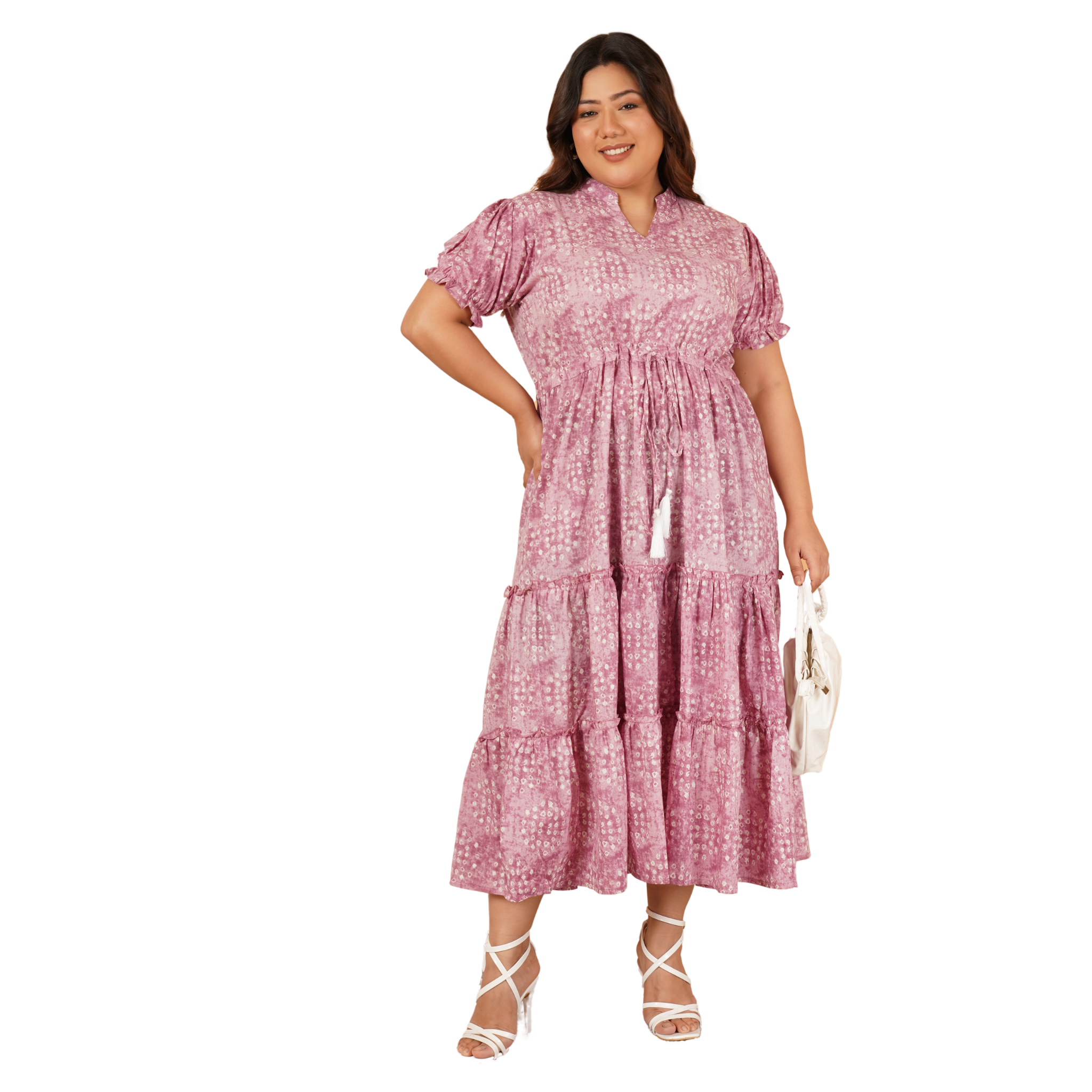 Pink Tiered Plus Size Dress