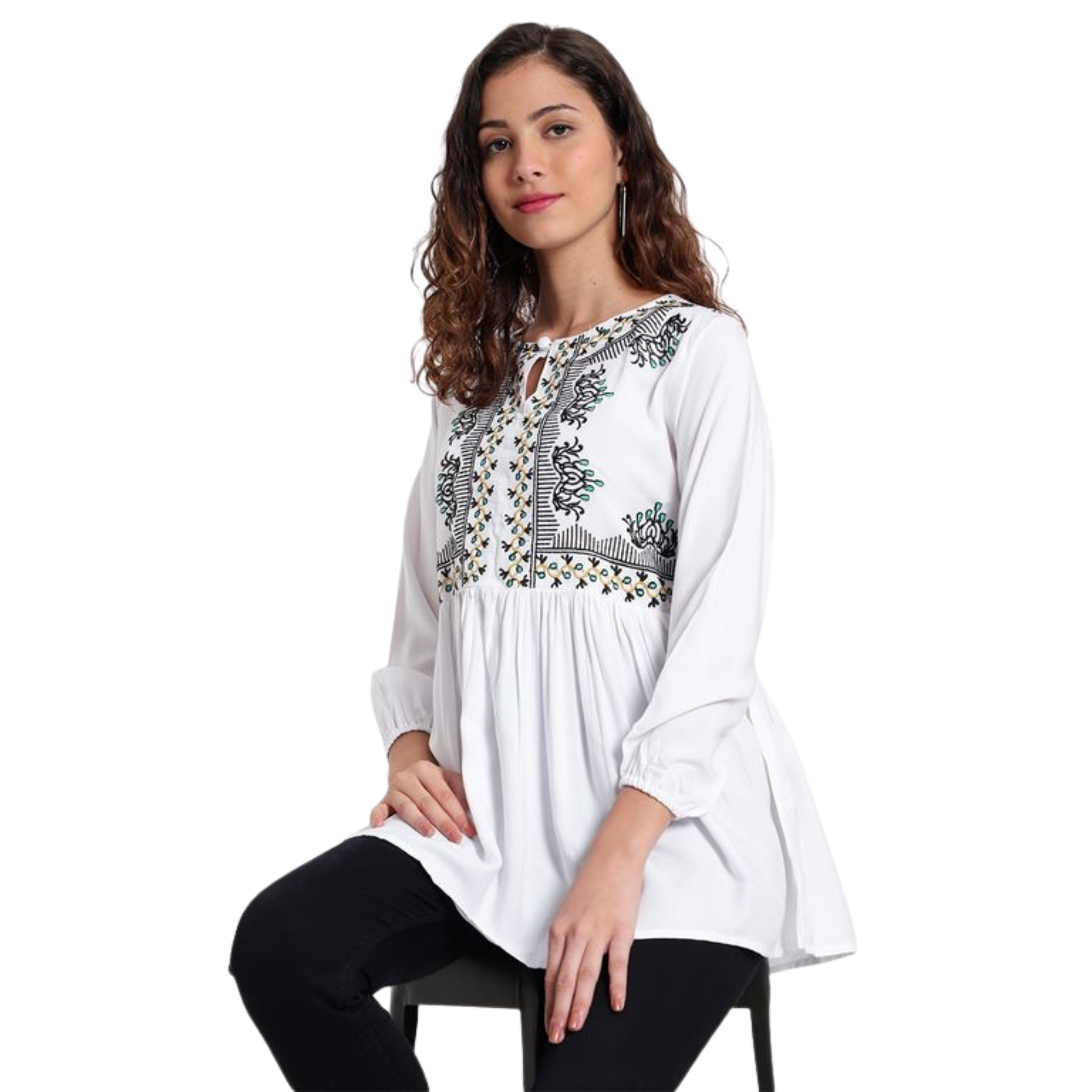 White Embroidered Tunic