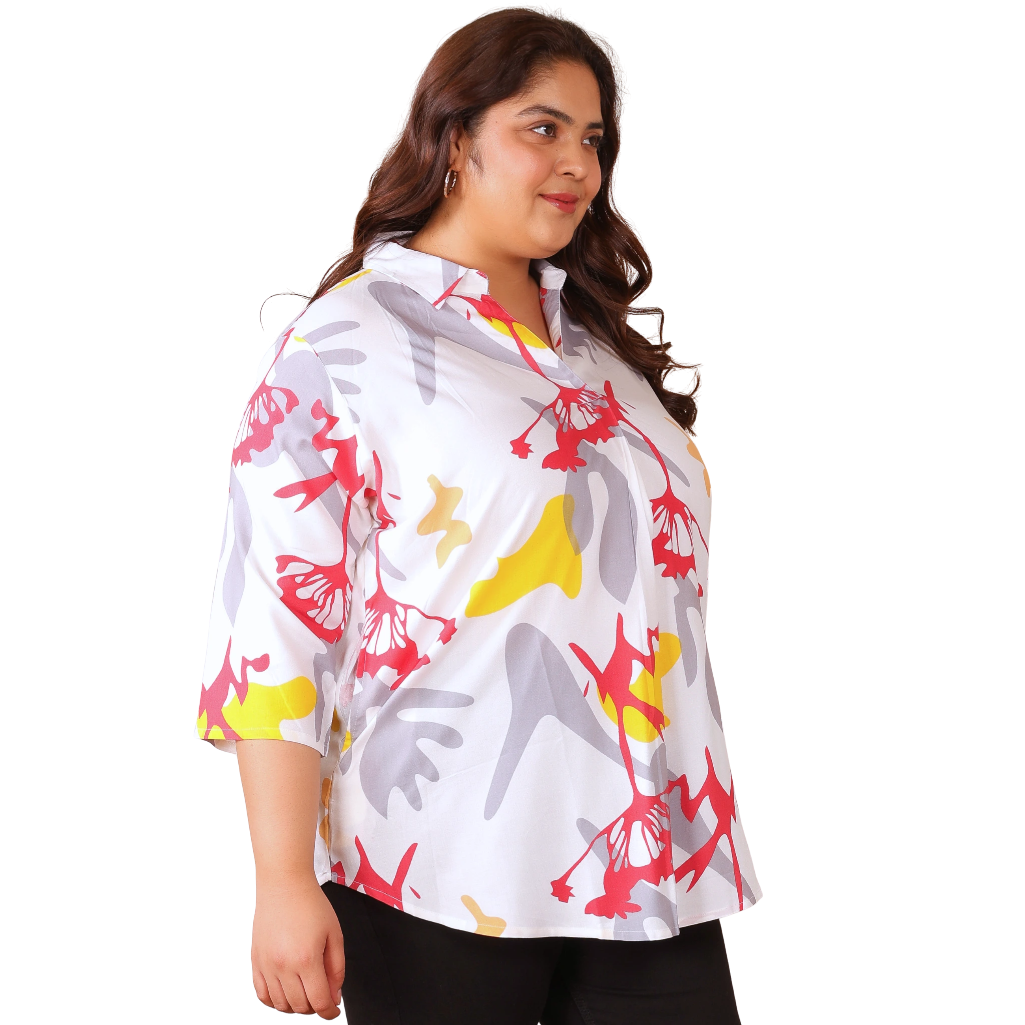 White Centrepleat Print Tunic