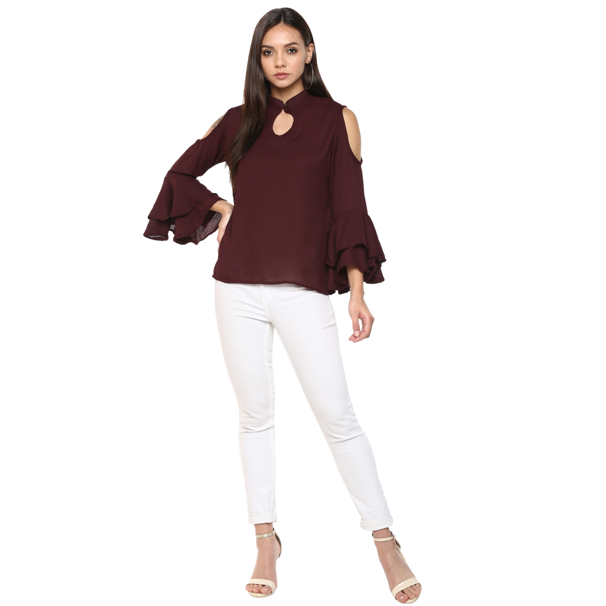 Maroon Georgette Top