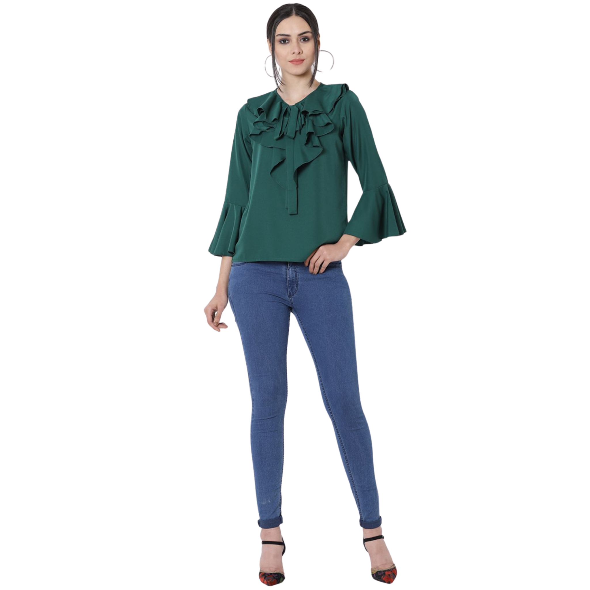 Green Flared Top