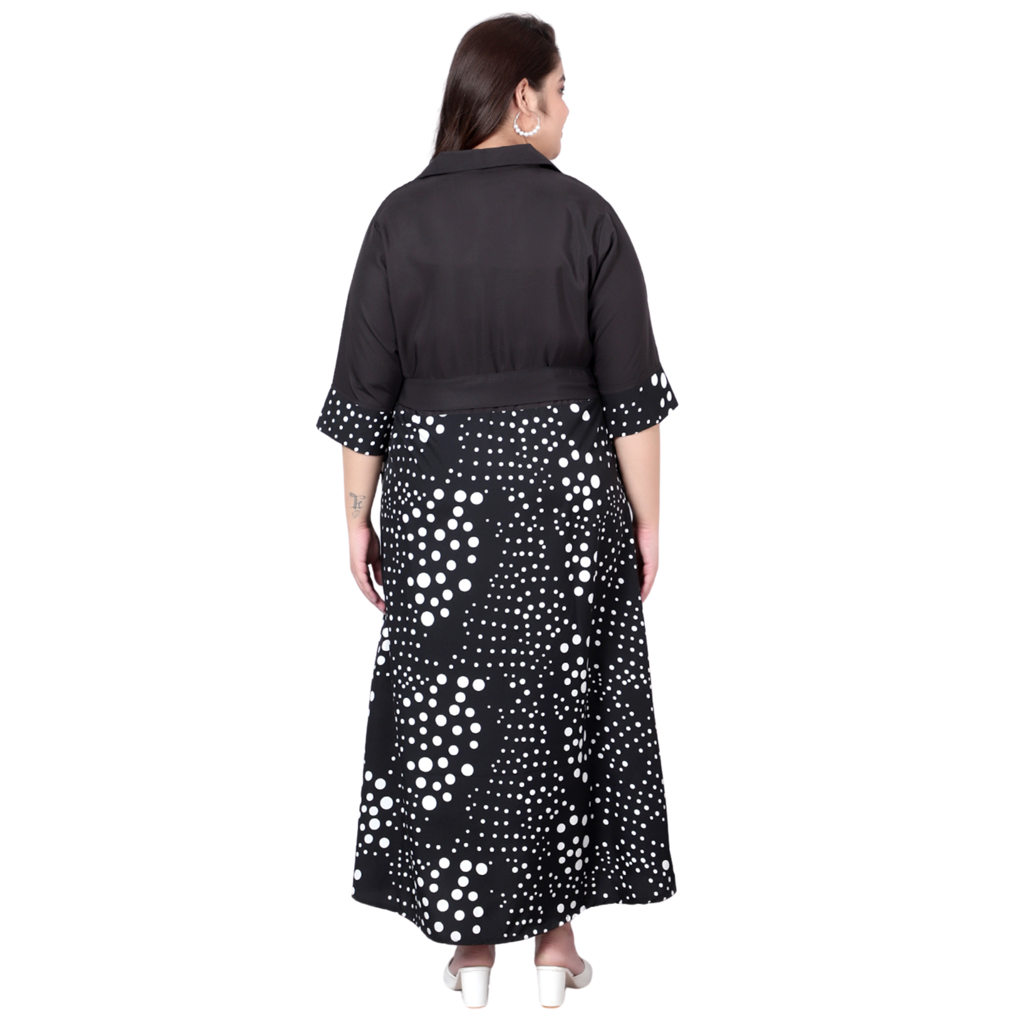 Black & White Polka Dot Plus Size Dress