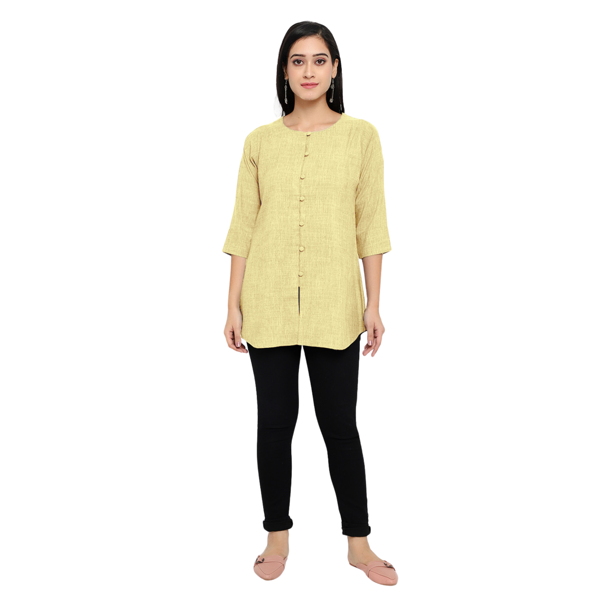 Yellow Cotton Linen Tunic