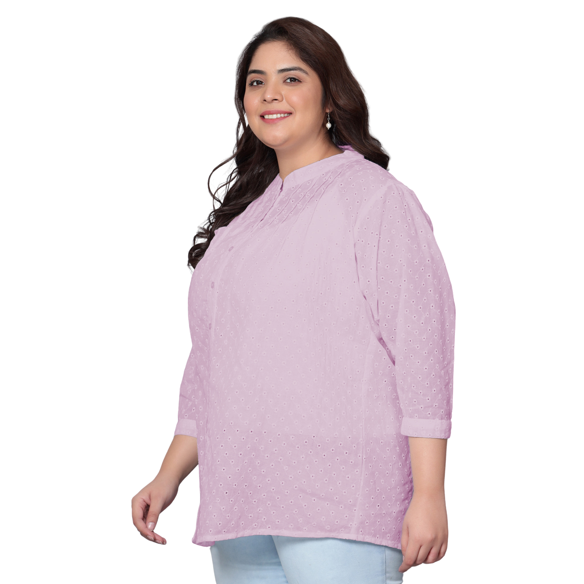 Pink Chikankari Plus Size Tunic