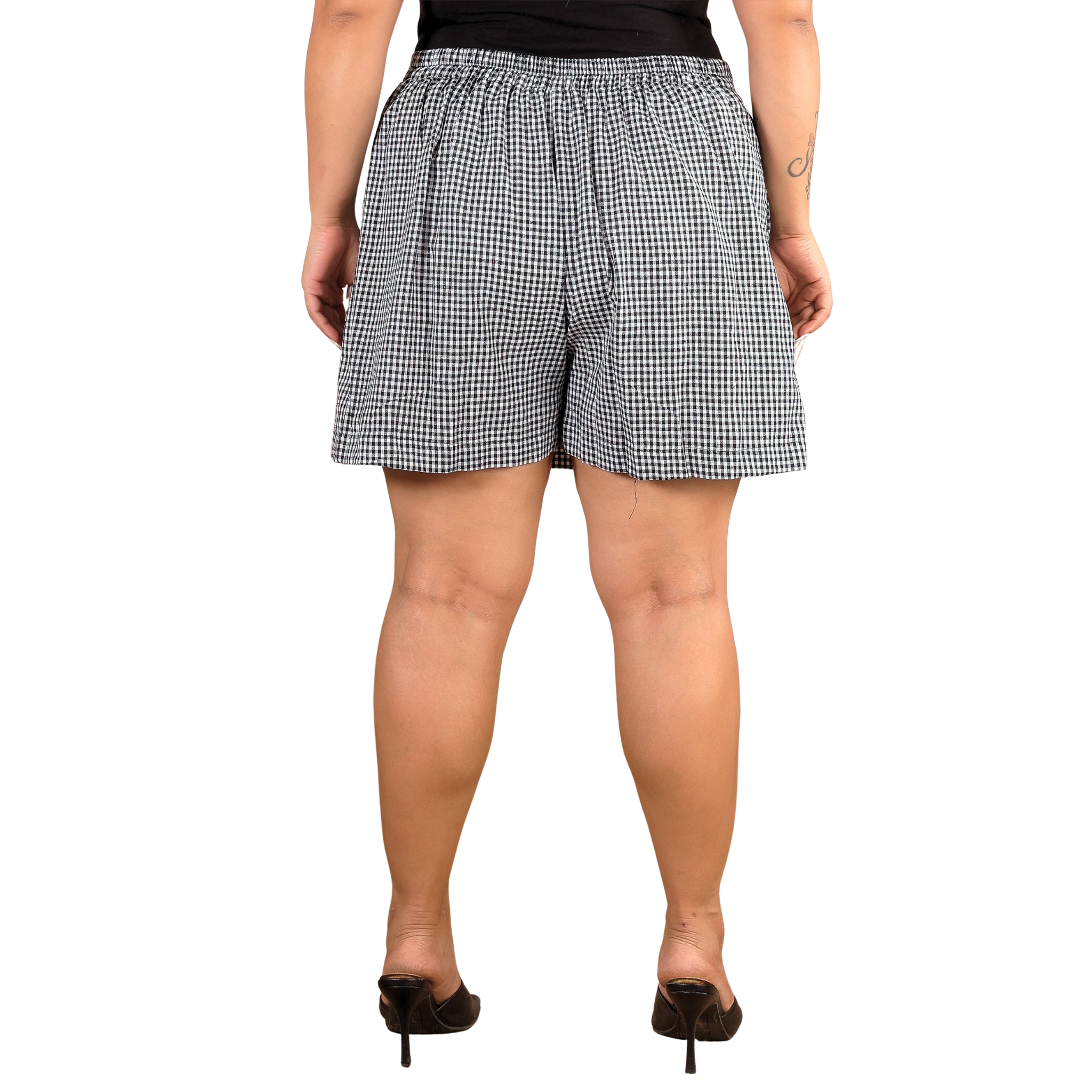 Black and Whte Checkered Skorts