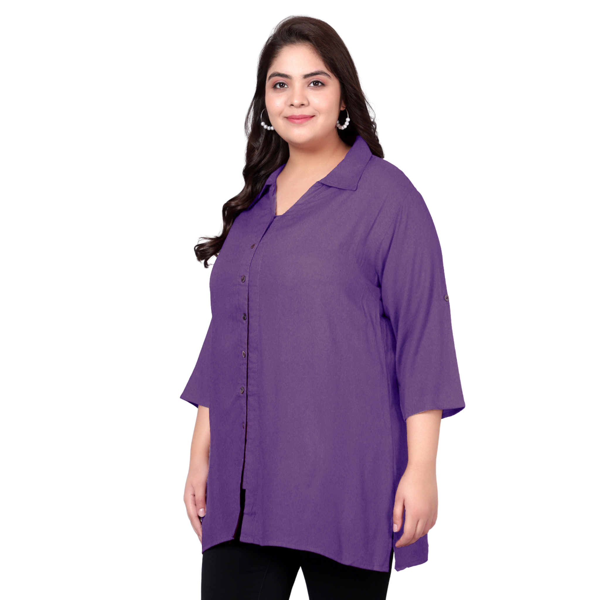 Lavender Longline Plus Size Shirt