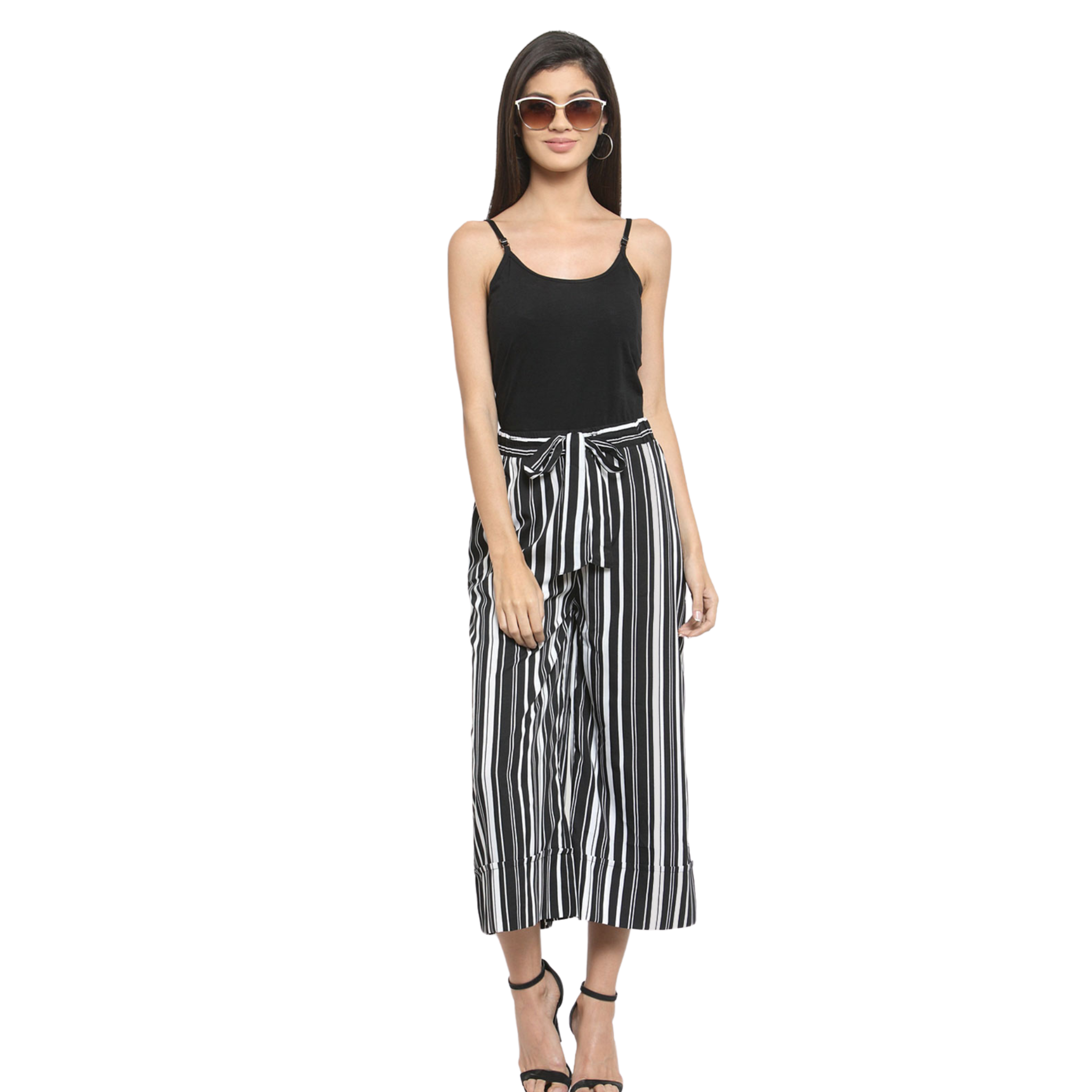 Black And White Stripe Culottes