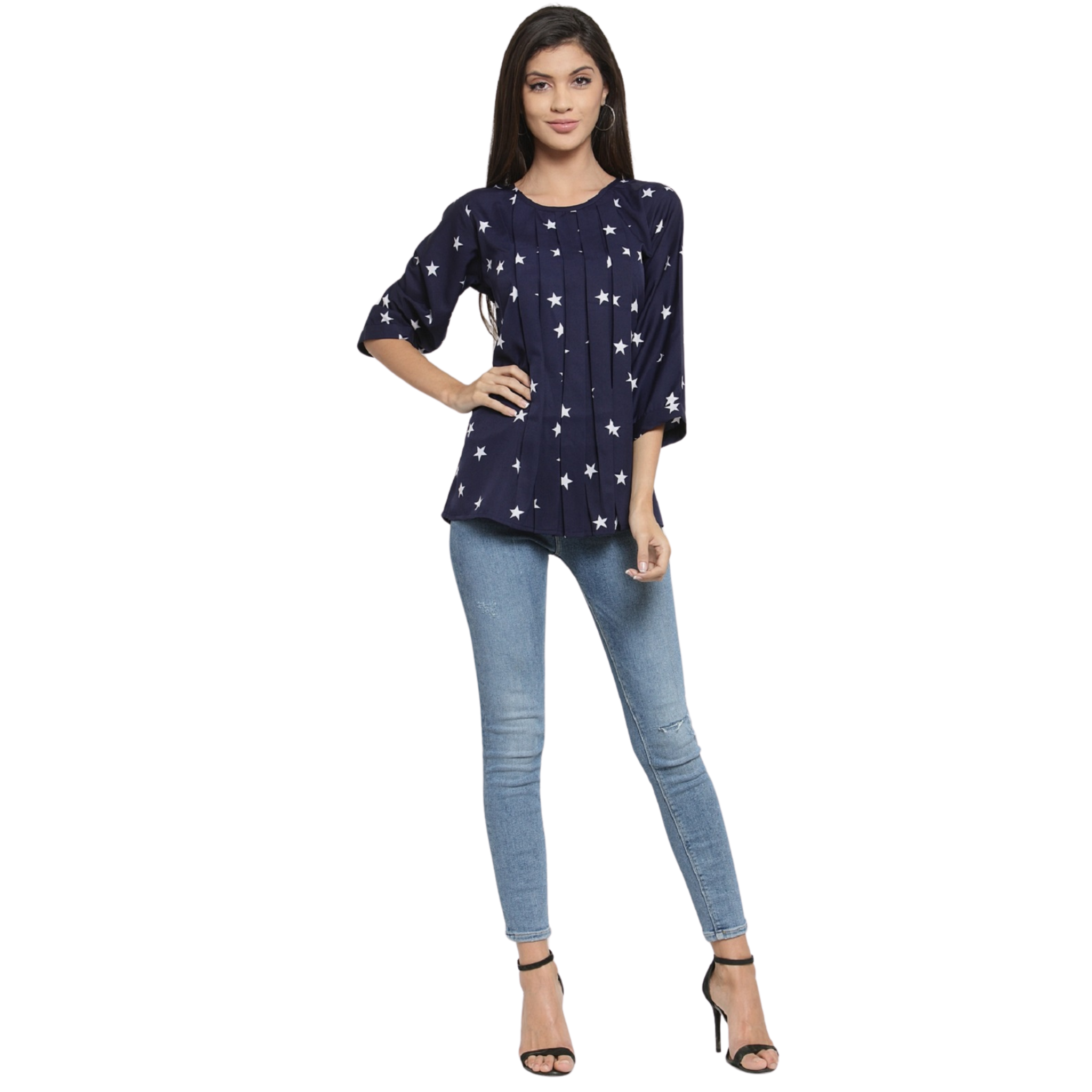 Blue Star Print Top