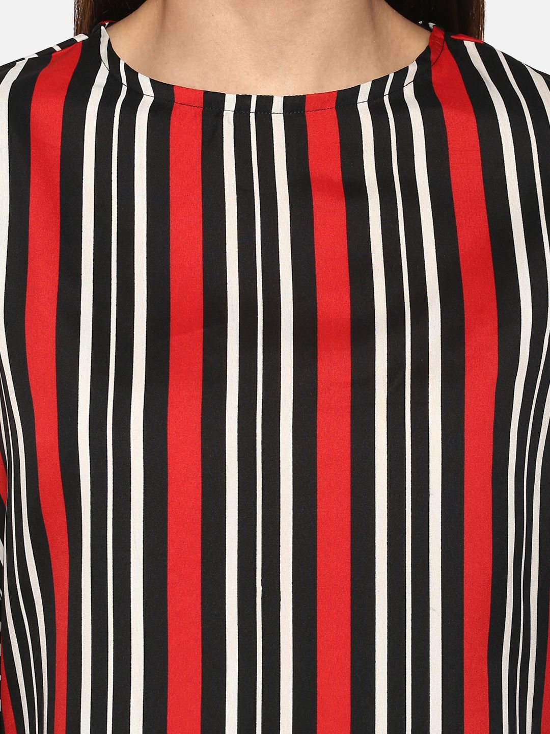 Red Black Stripe Top — view 2