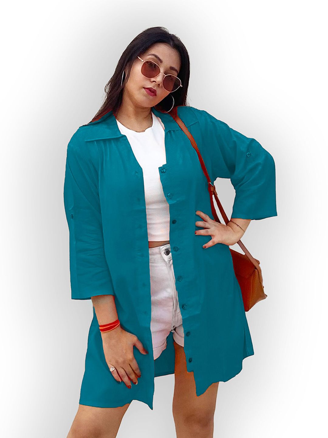 Turquoise Oversize Shirt — view 1