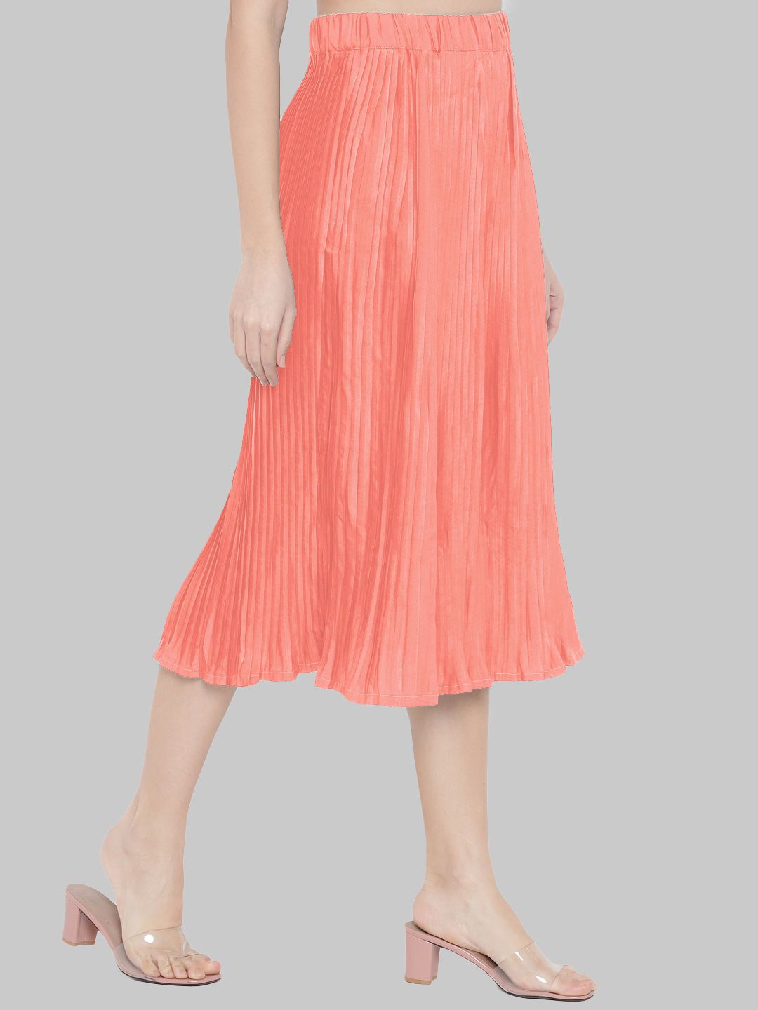 Peach Accordion Pleat Skirt — view 9