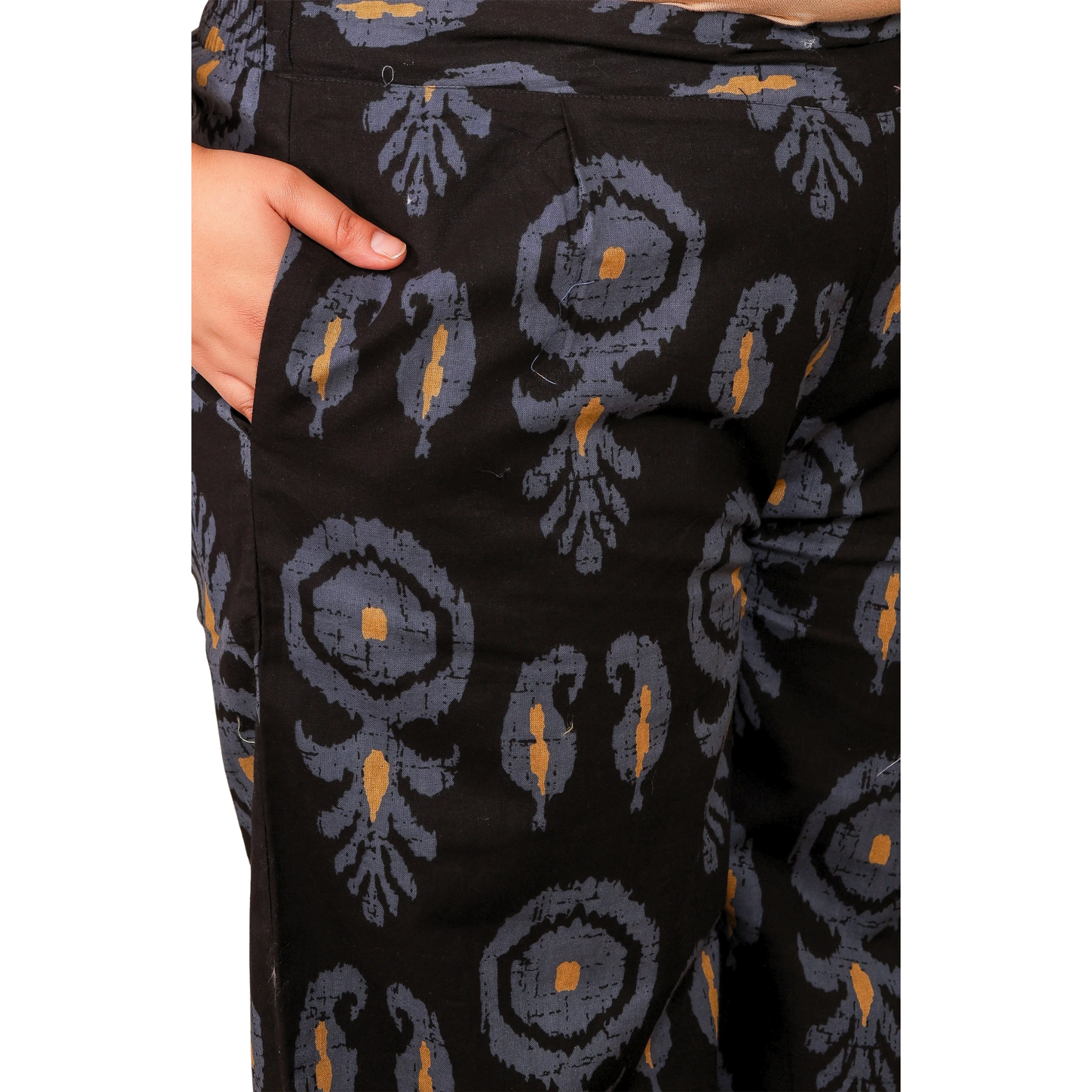 Black Cotton Print Plus Size Co Ord Set