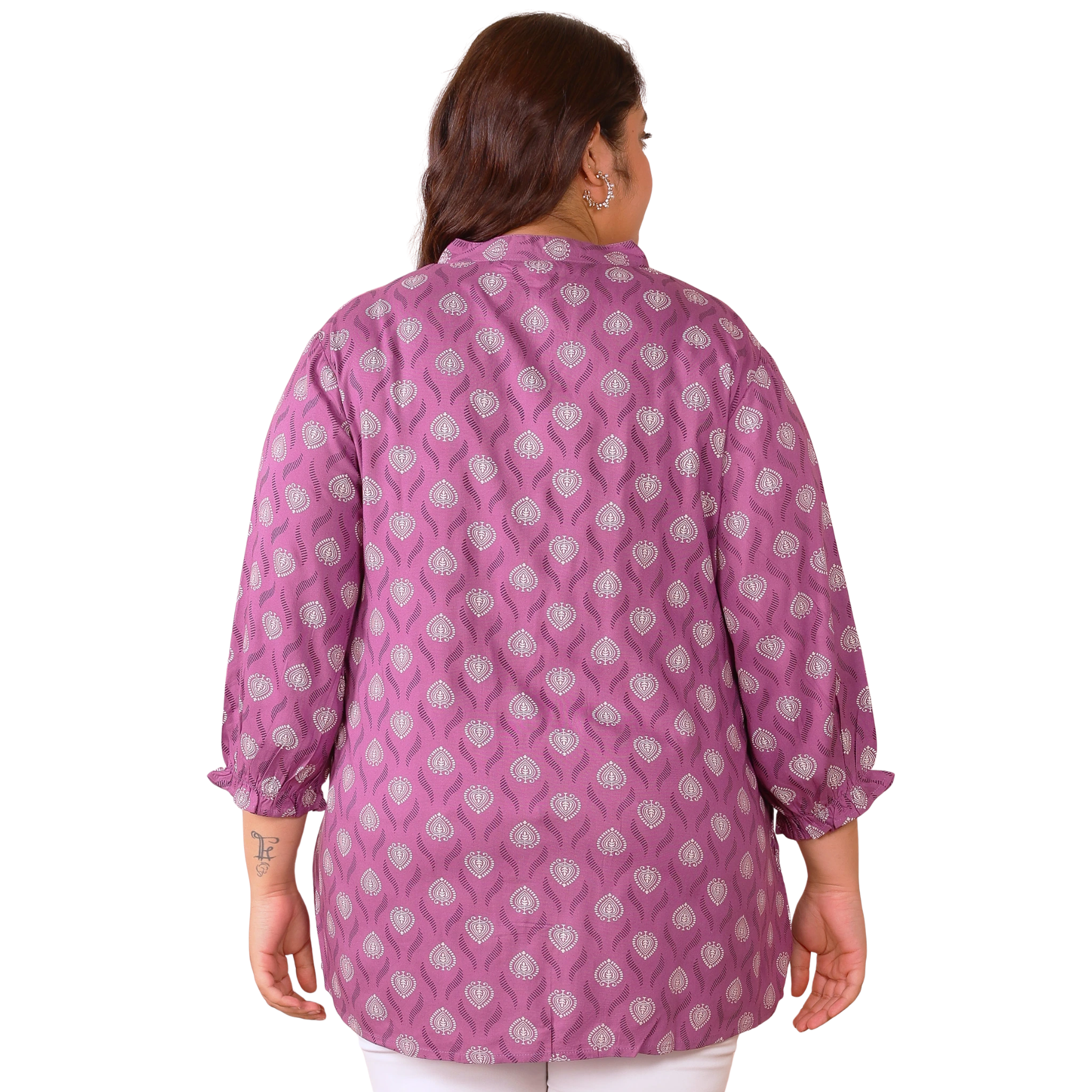 Purple Geometric Print Shirt