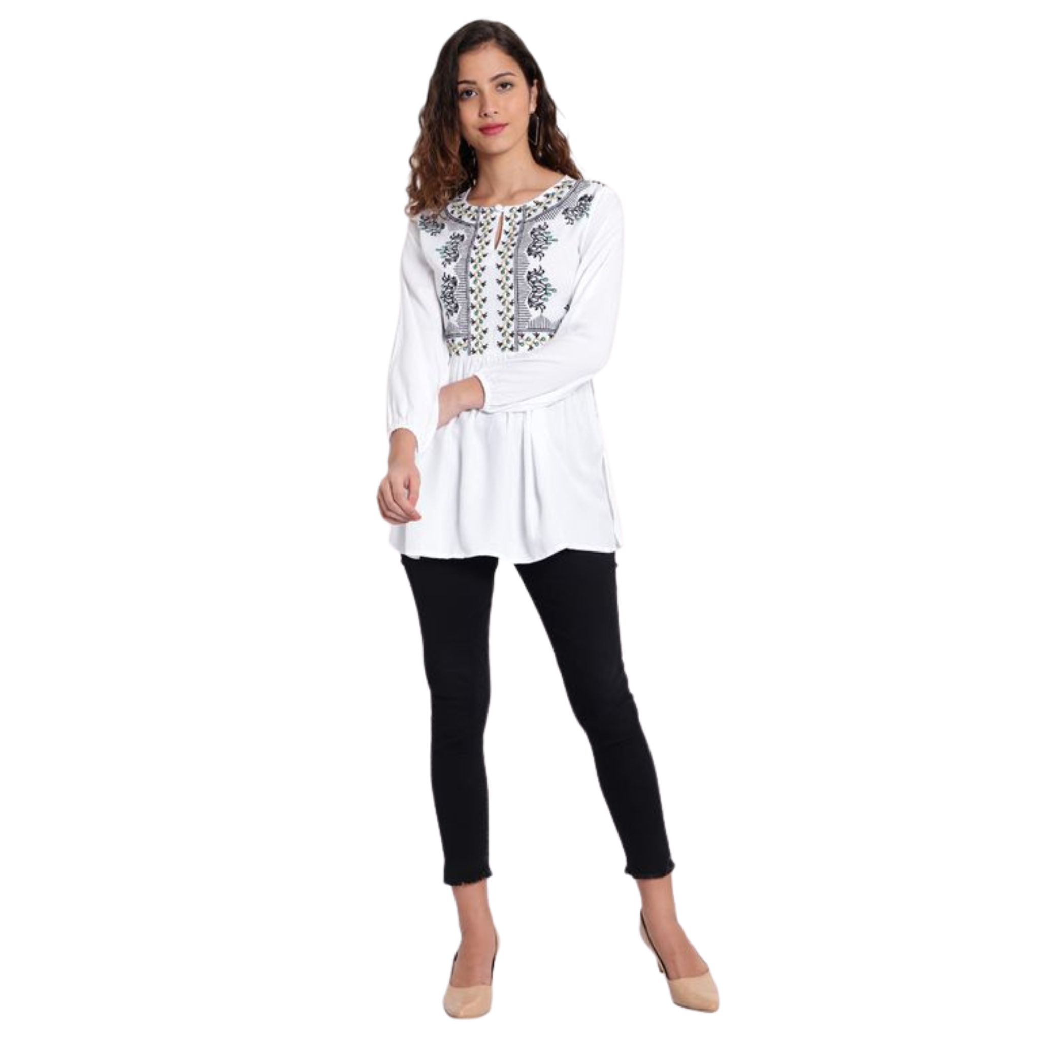 White Embroidered Tunic