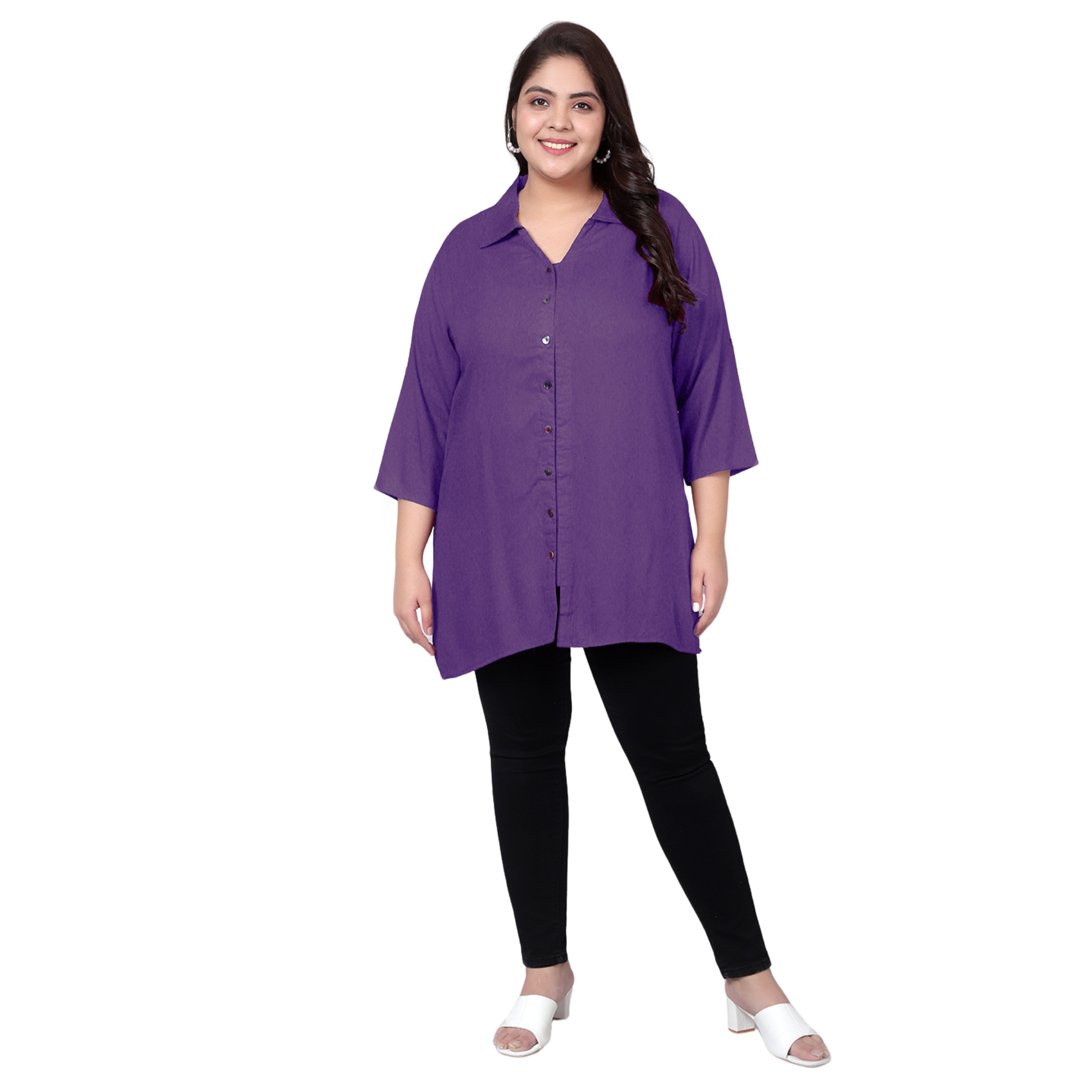 Lavender Longline Plus Size Shirt