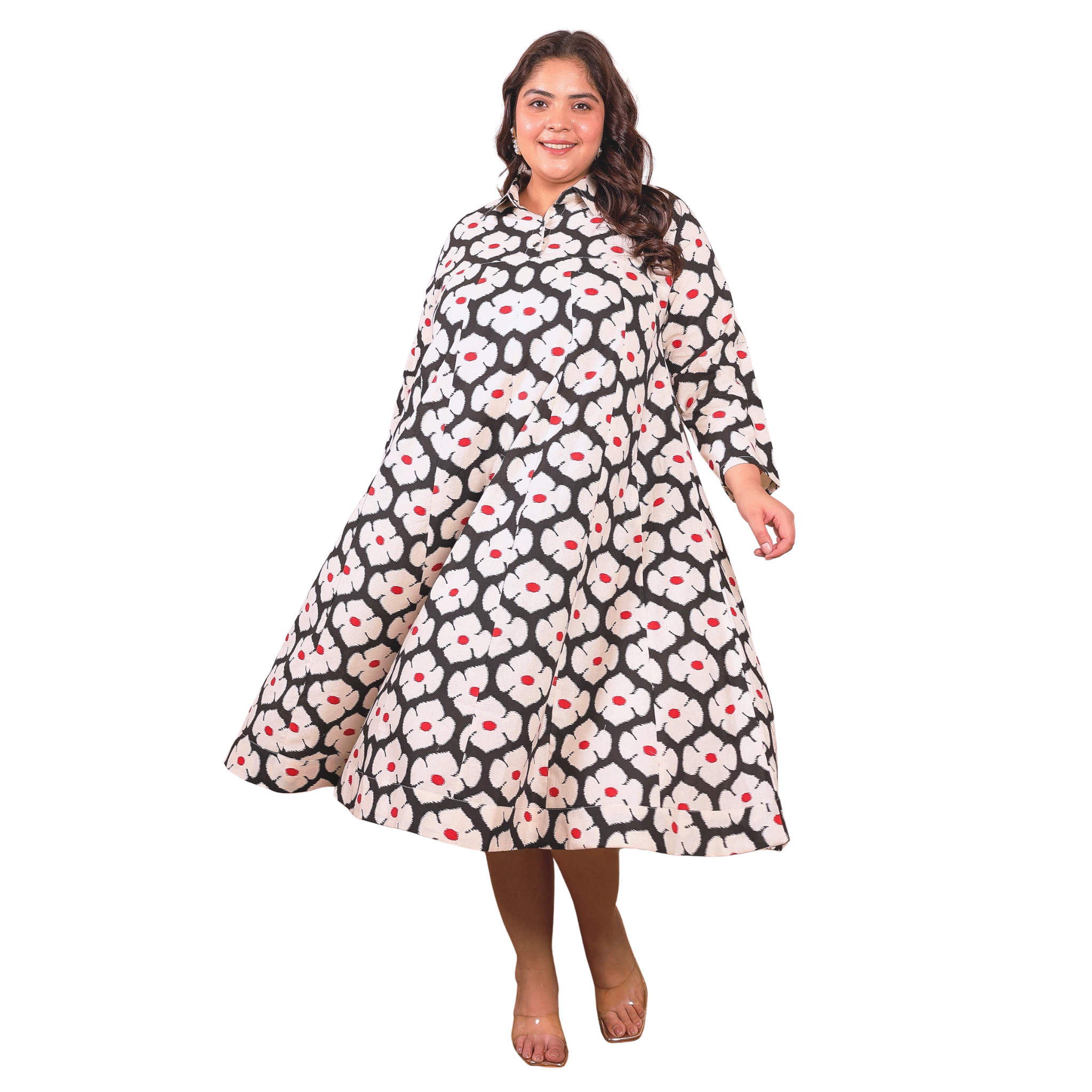 Black Floral Kali Plus Size Dress