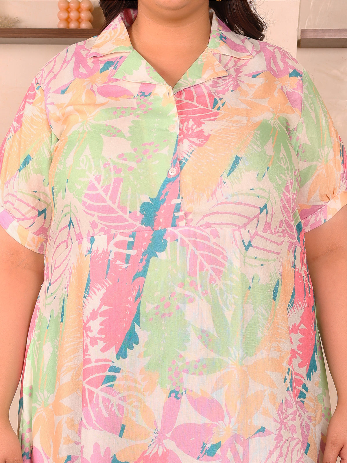 Multicolor Floral Maxi Plus Size Dress