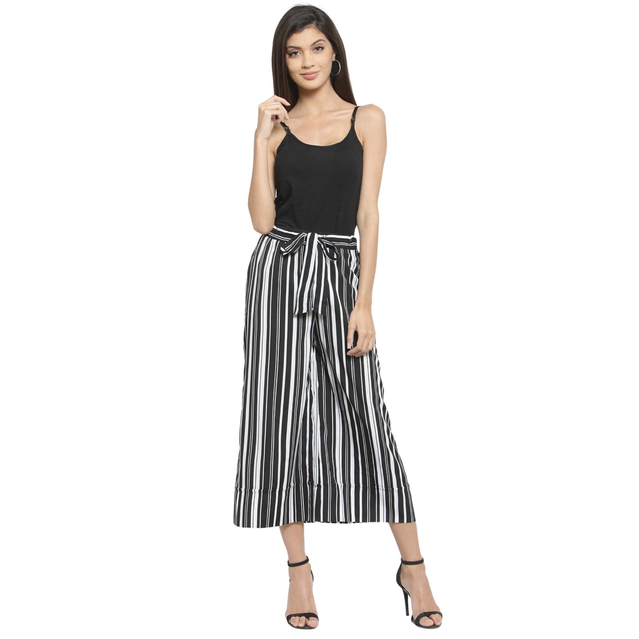 Black And White Stripe Culottes