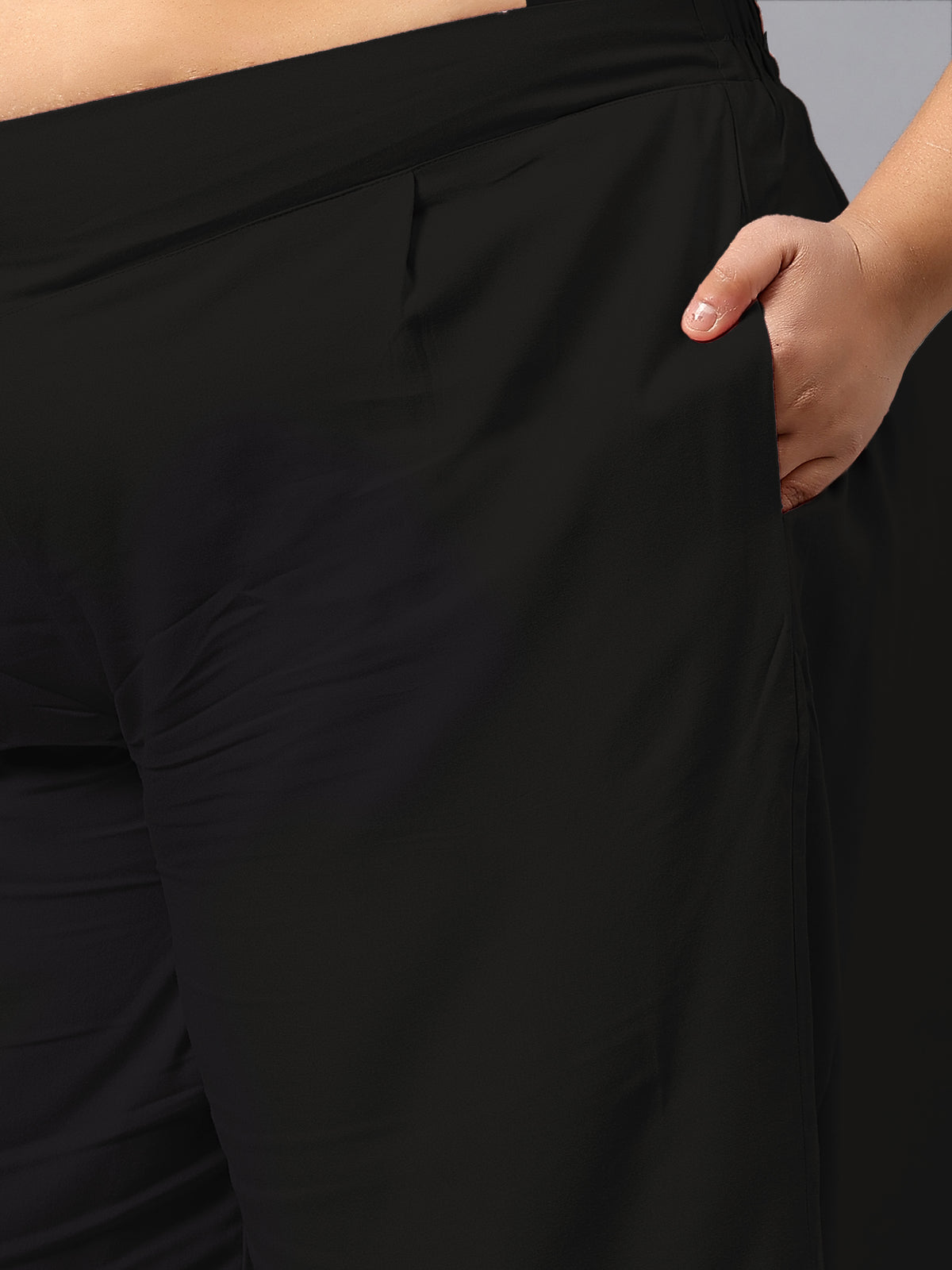 Black Solid Plus Size Co-Ord Set