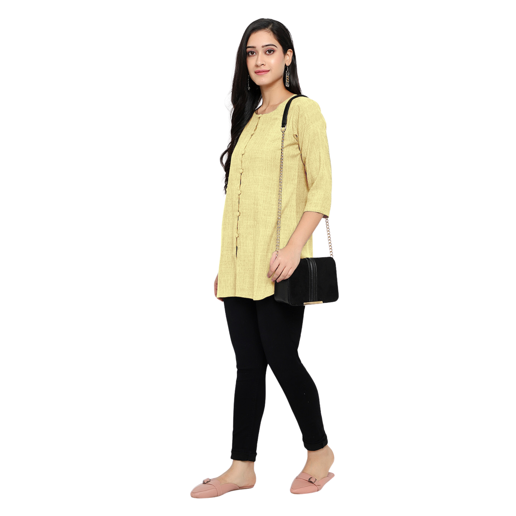 Yellow Cotton Linen Tunic