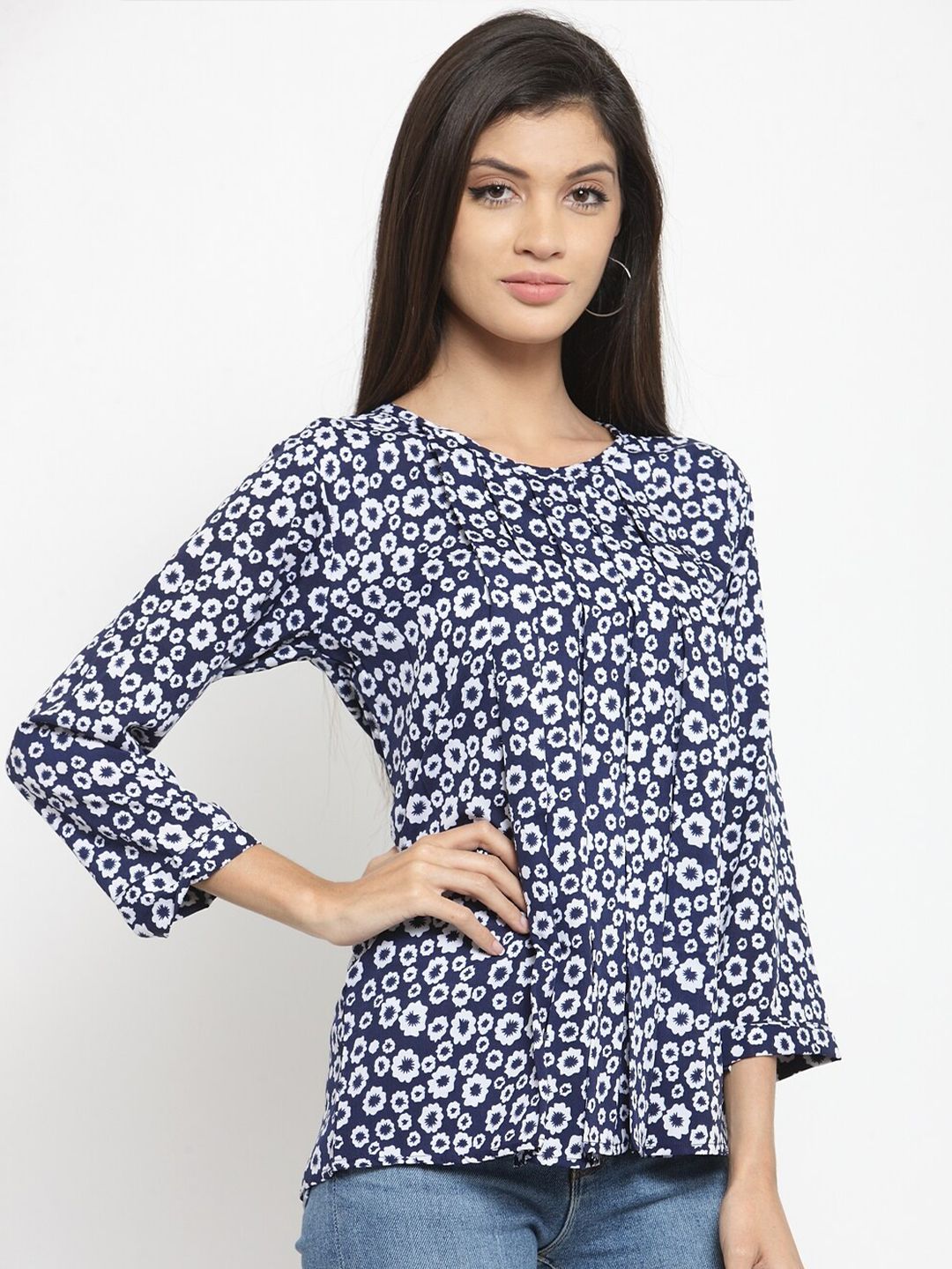 Blue Floral Top — view 7