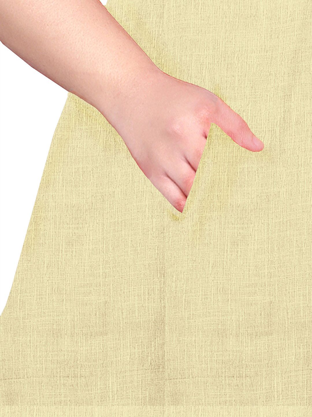 Yellow Cotton Linen Plus Size Tunic — view 7