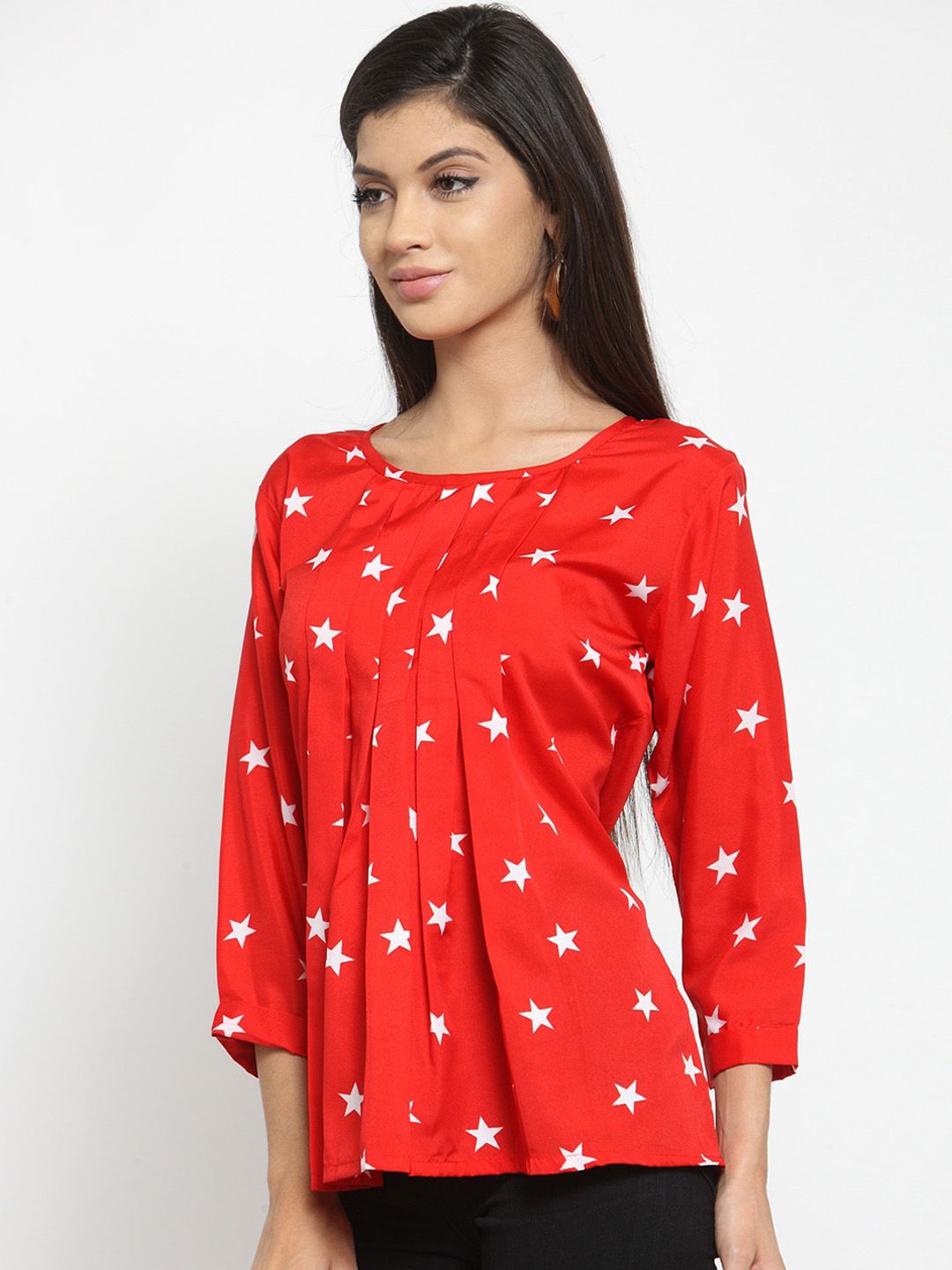 Red Star Print Top — view 3