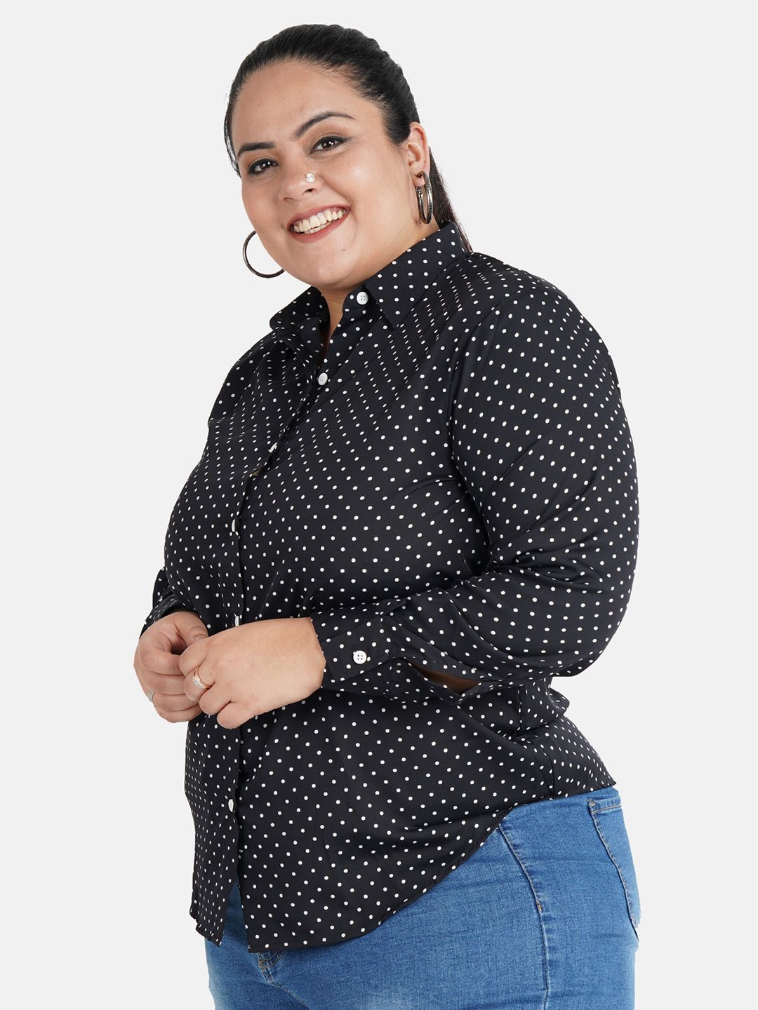 Black Polka Dot Shirt — view 3