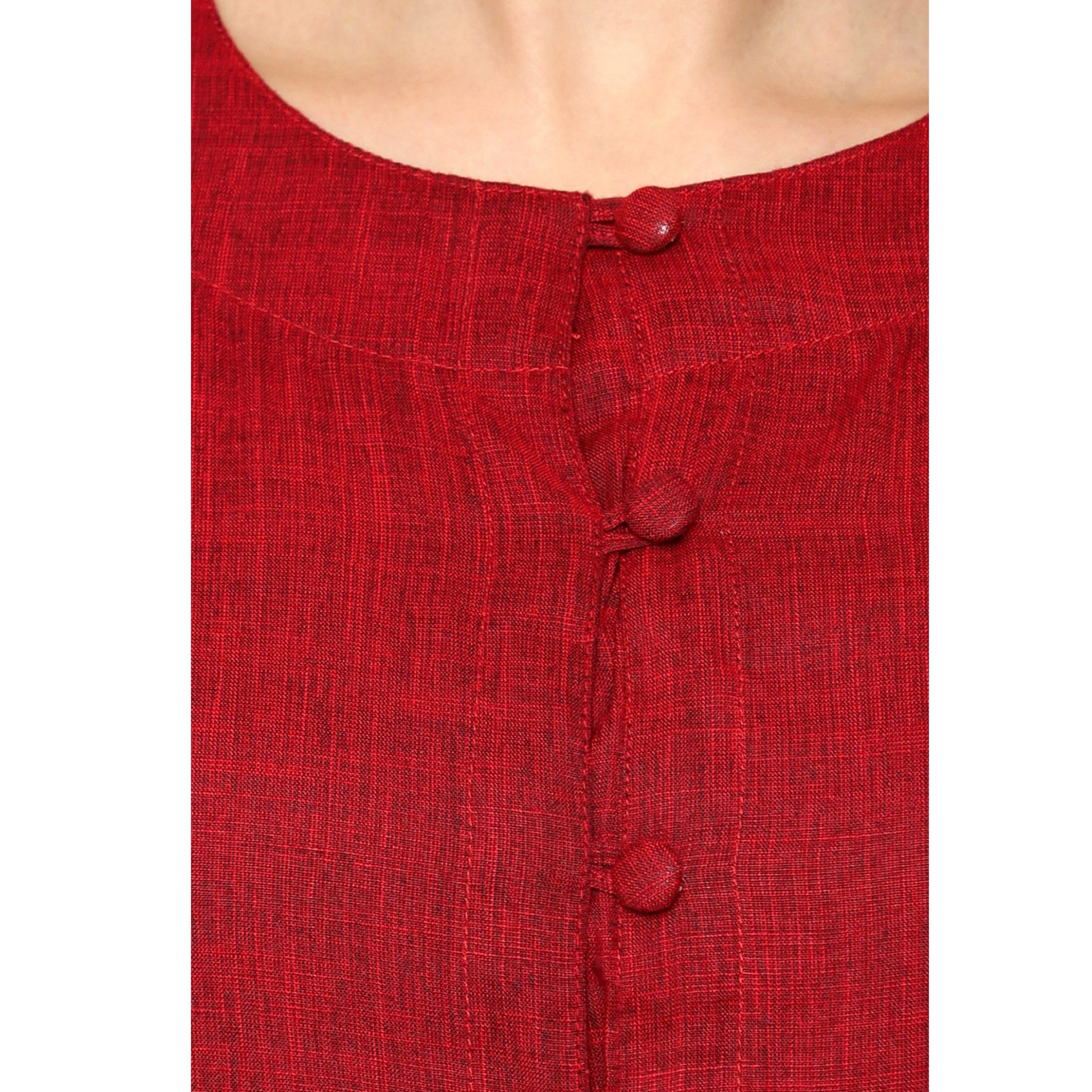 Maroon Cotton Linen Tunic