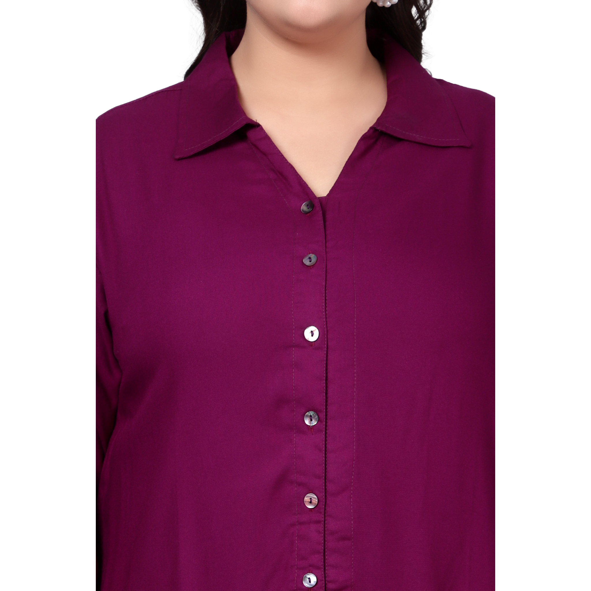 Purple Longline Plus Size Shirt