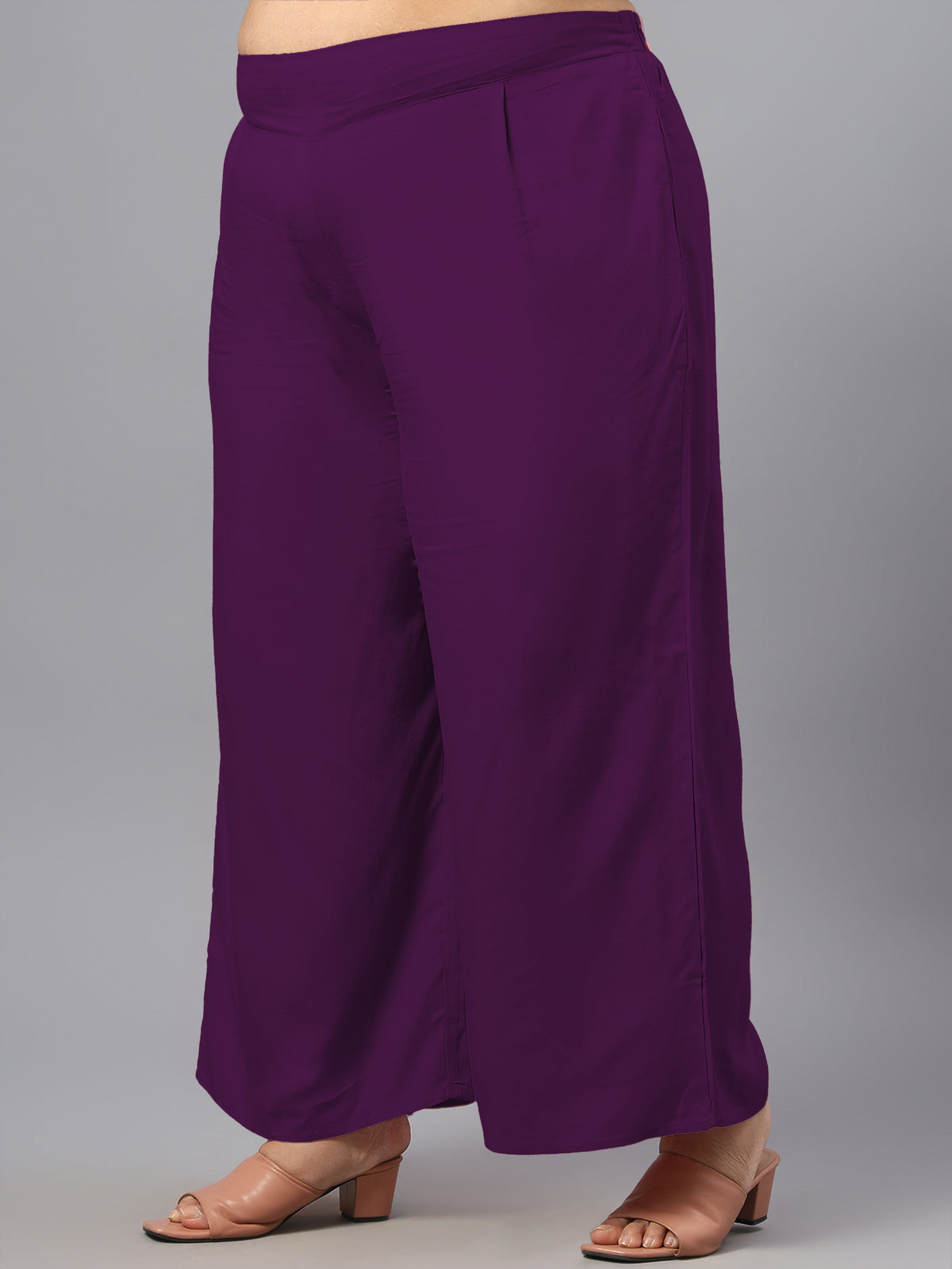 Purple Solid Plus Size Co-Ord Set