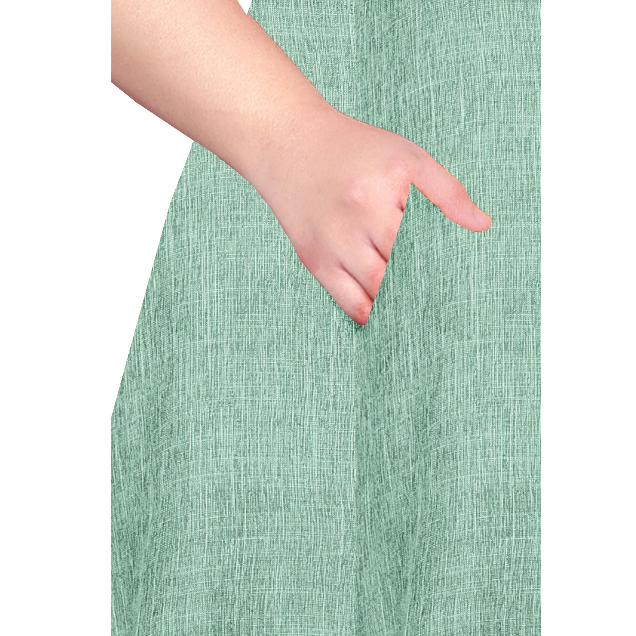 Green Cotton Linen Plus Size Tunic