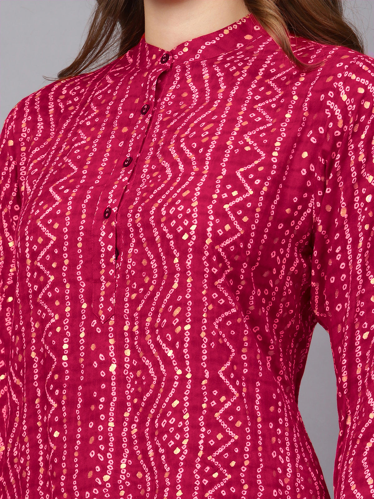 Pink Bandhani Print Tunic