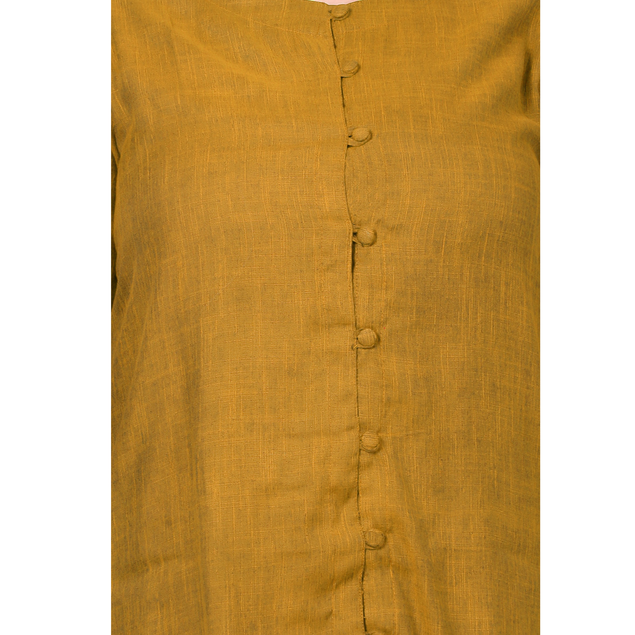 Mustard Cotton Linen Plus Size Tunic