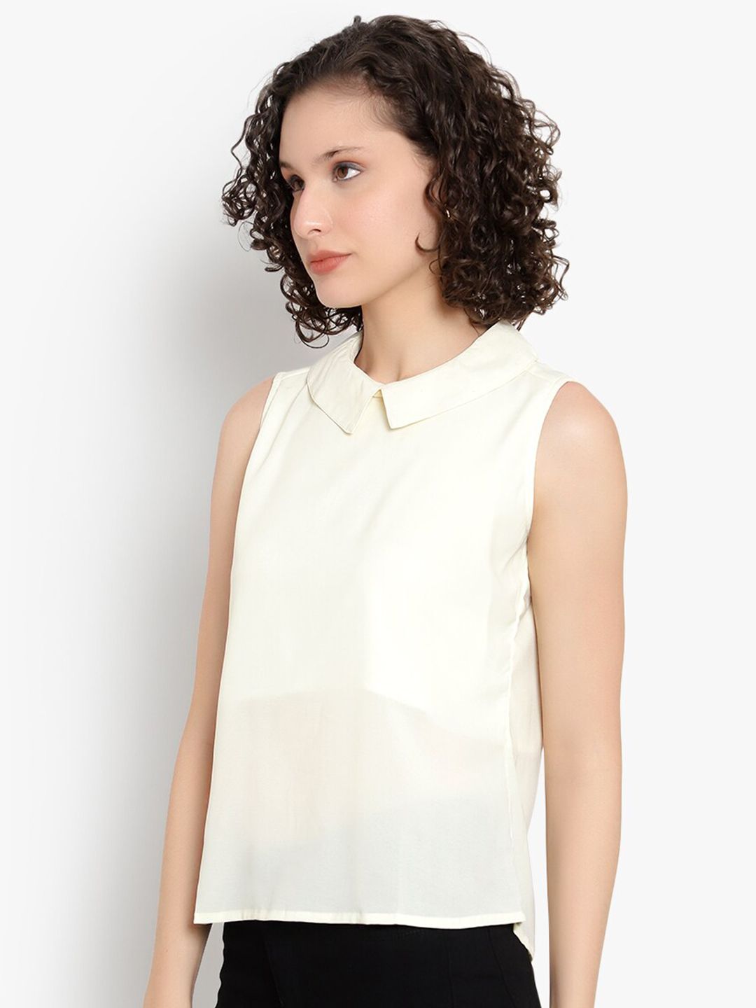 Off-White Georgette Top — view 4