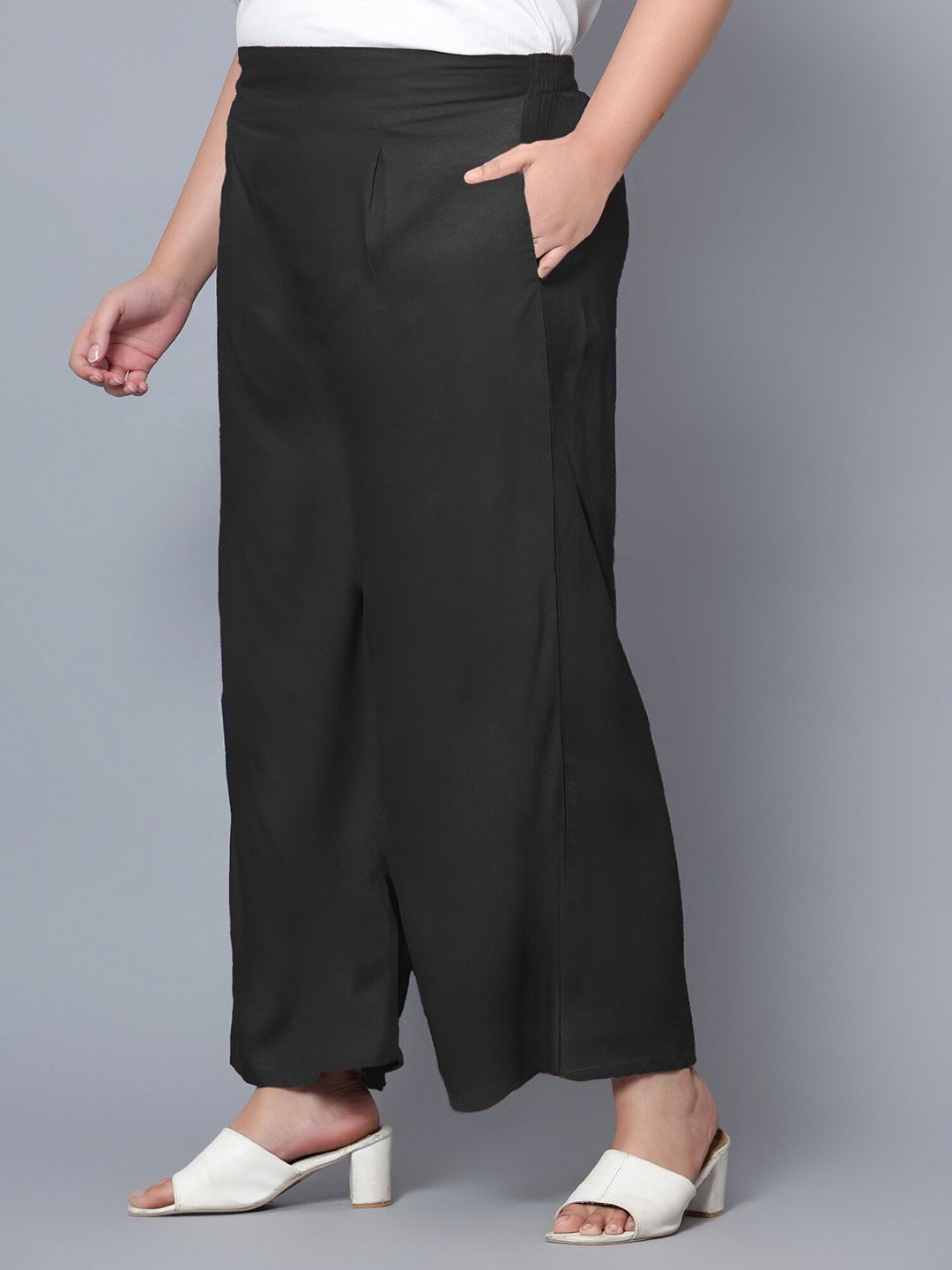 Black Plus Size Trousers — view 3