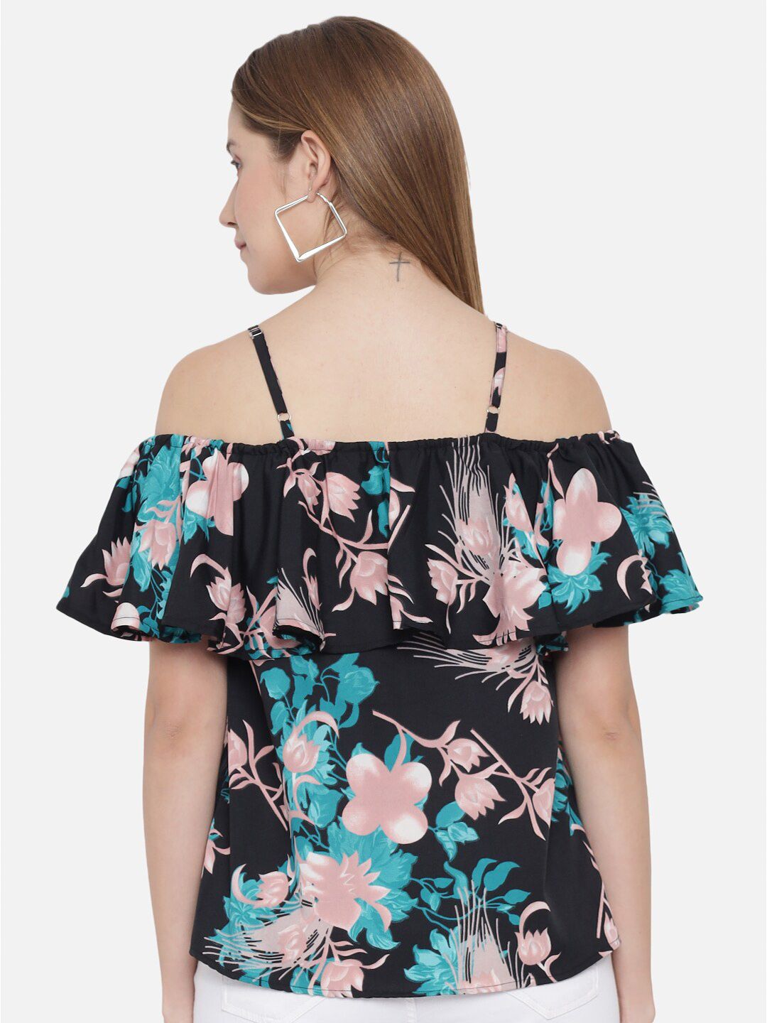 Green Floral Print Top — view 12
