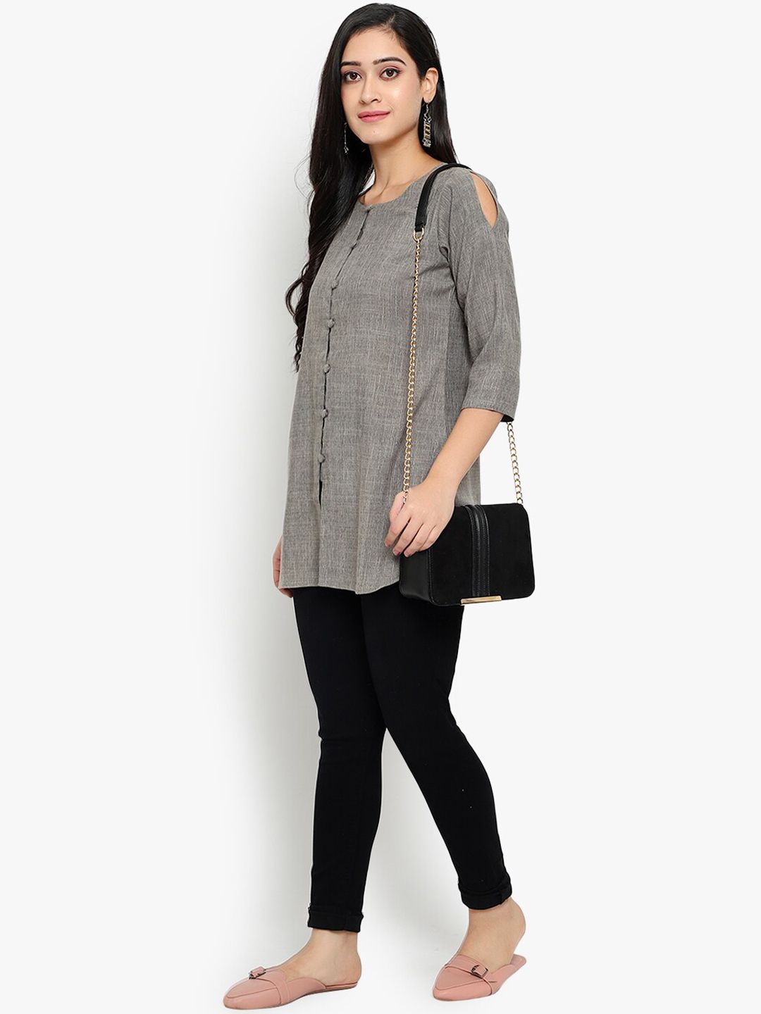 Grey Cotton Linen Tunic — view 5