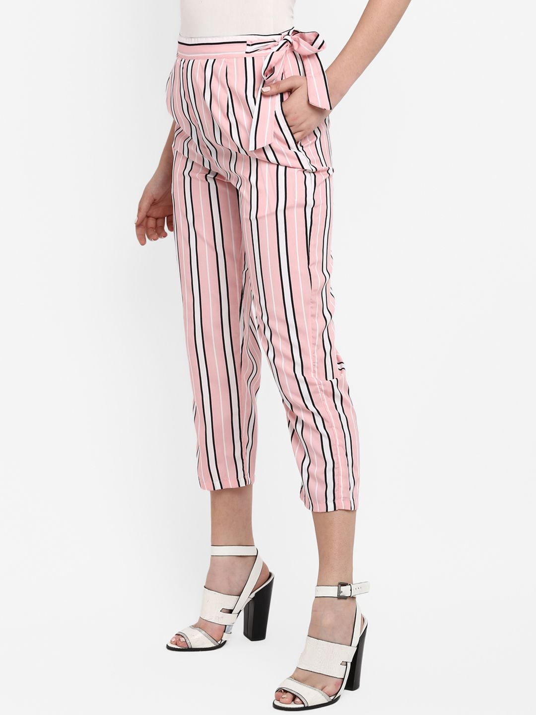 Pink Stripe Culottes — view 2