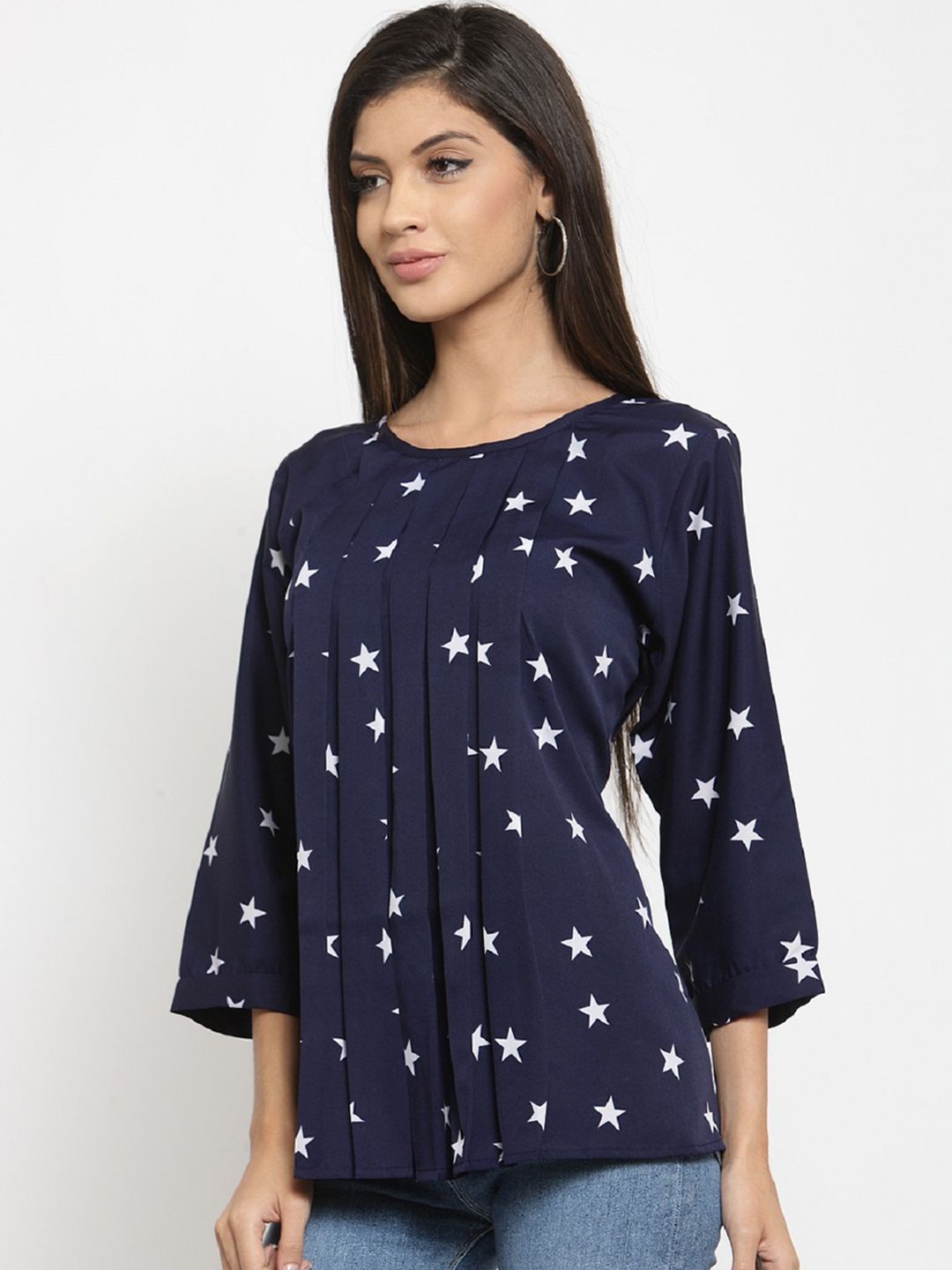 Blue Star Print Top — view 3