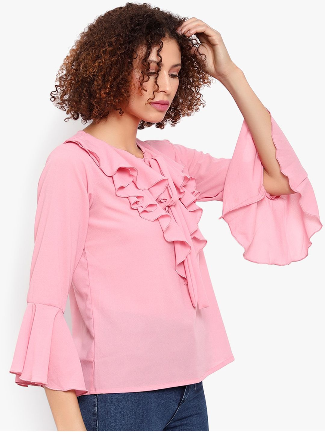 Pink Flared Top — view 3